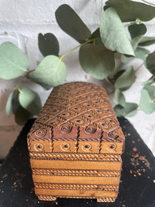 Tiny Carved Trinket Treasure Chest