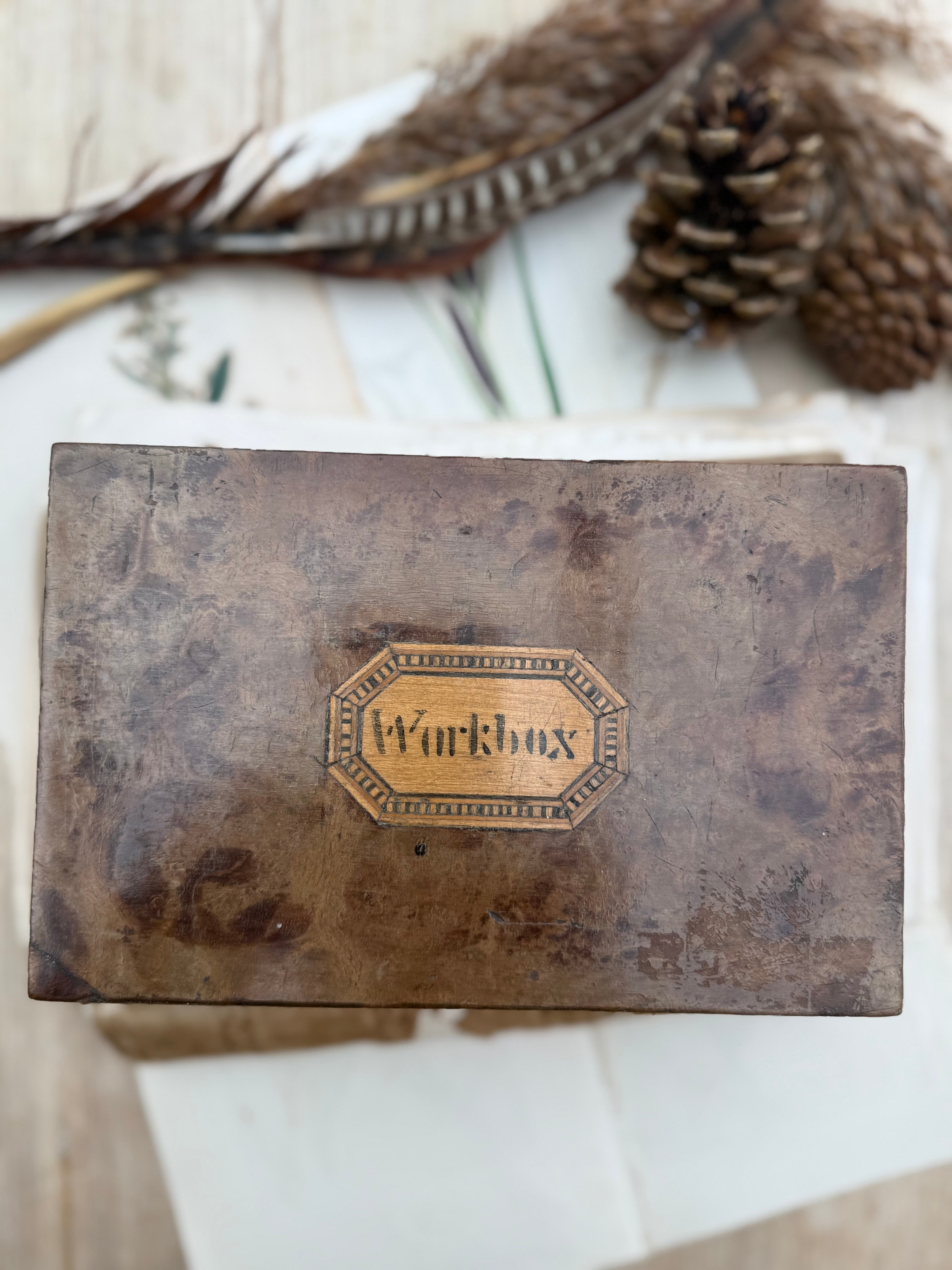 19th Century Handcrafted Sewing Box Circa 1880