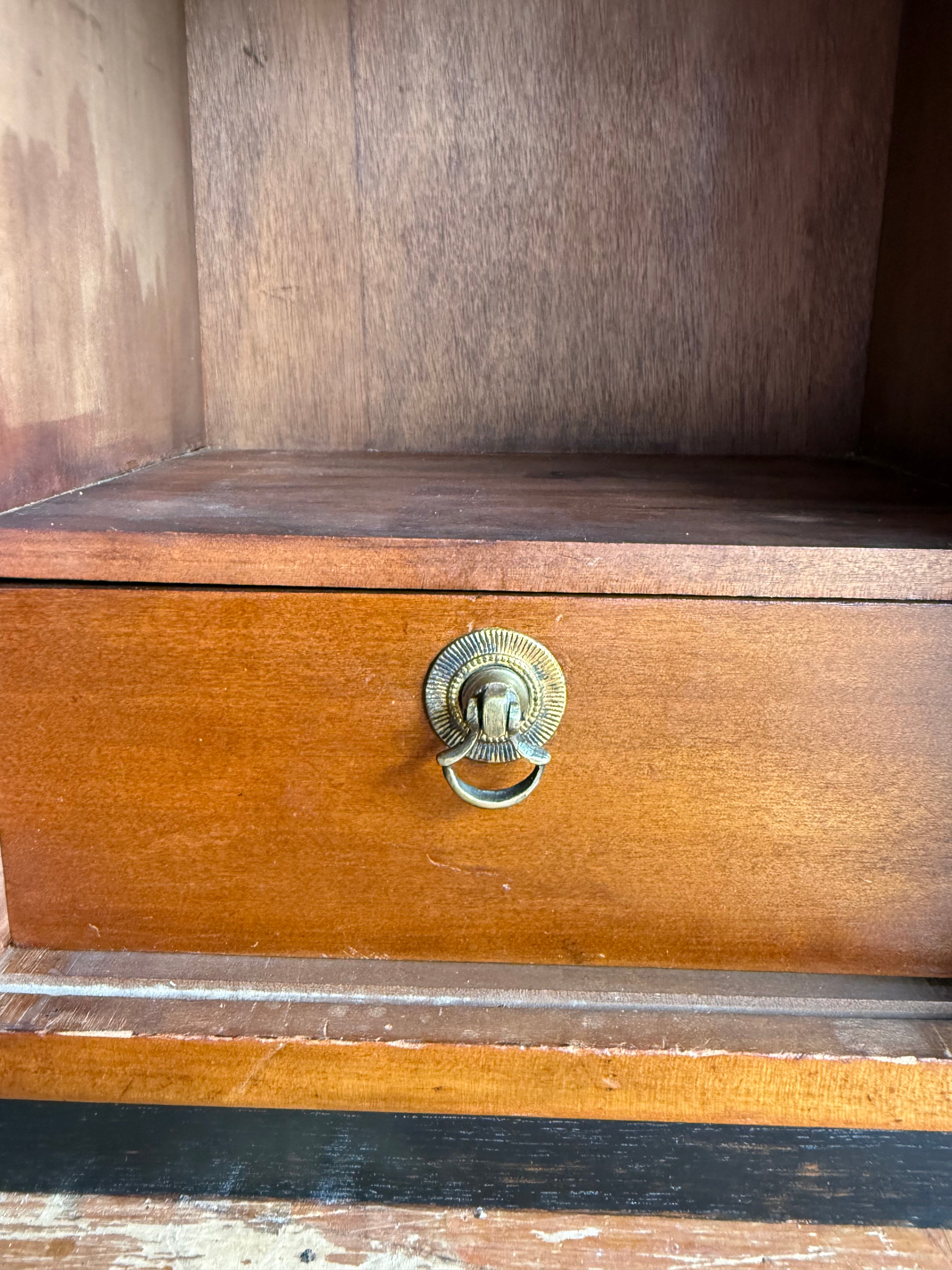Rare 1930s Wooden First Aid Cabinet with Inlaid “Green Cross”