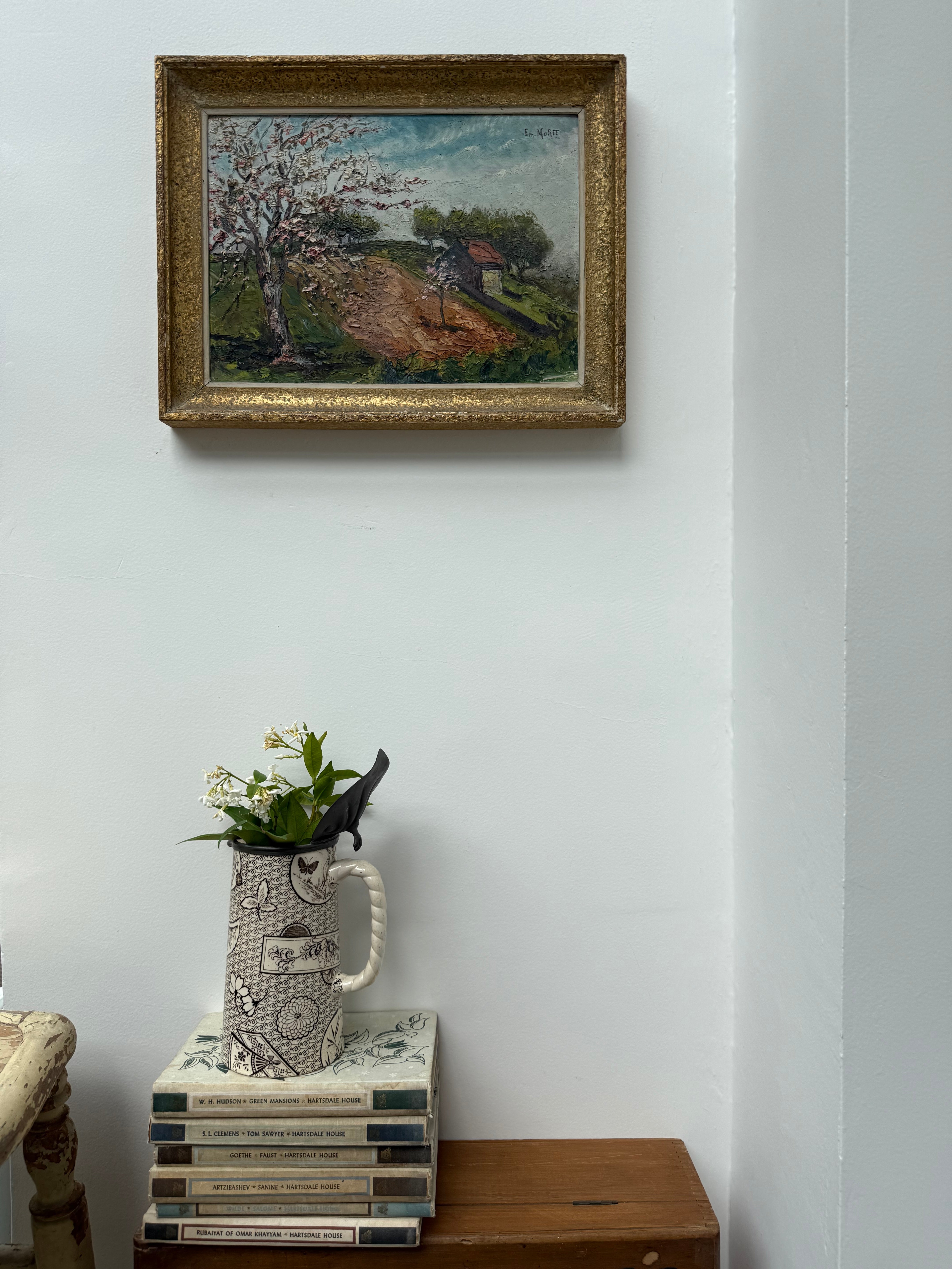 Blossom Tree: Early 20th Century Signed Impressionist  Oil on Board