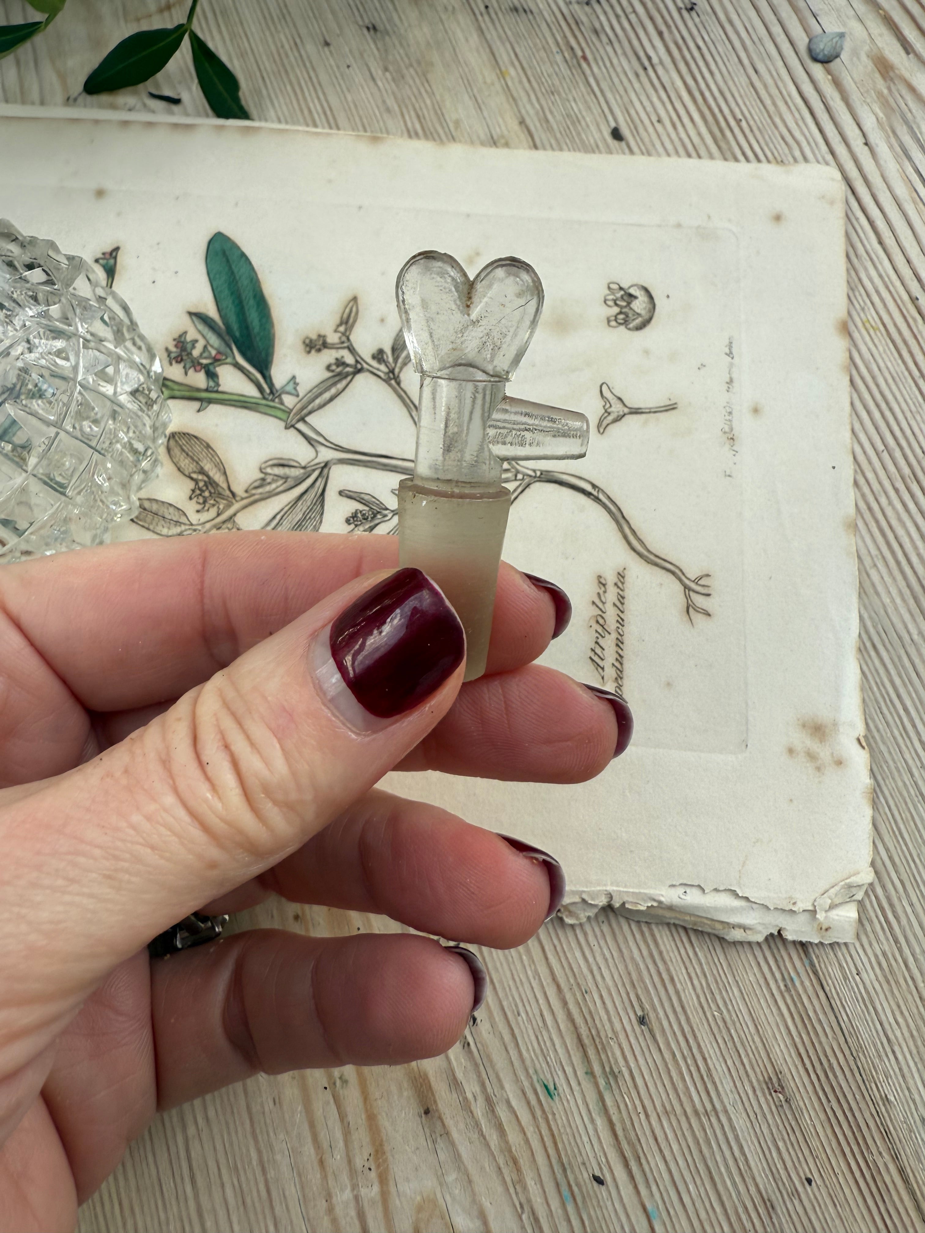 Circa 1870s: Small Victorian Cut-Glass Perfume Bottle