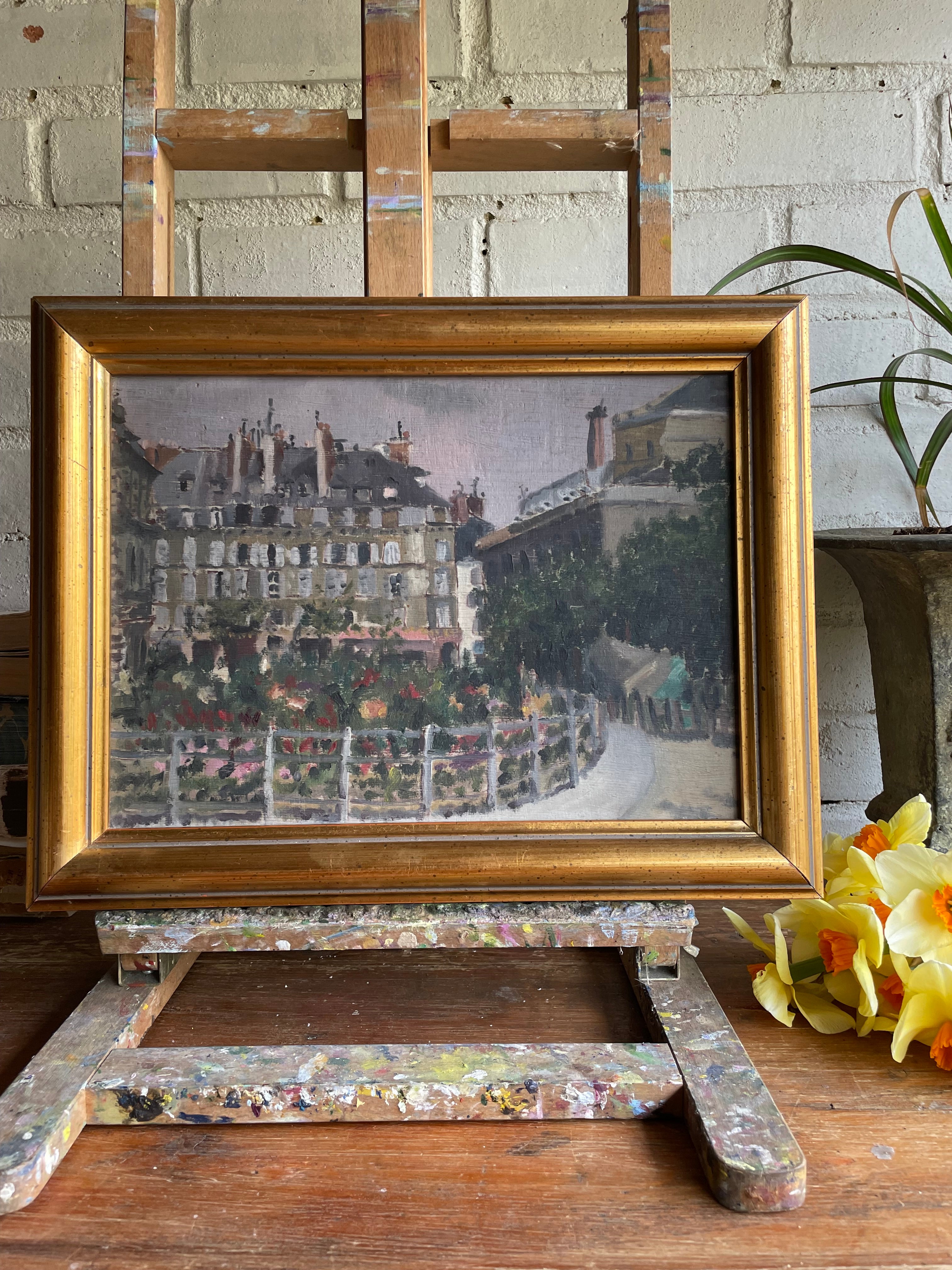A French Garden in Bloom: Oil on Board: Was £90 now £63 at checkout