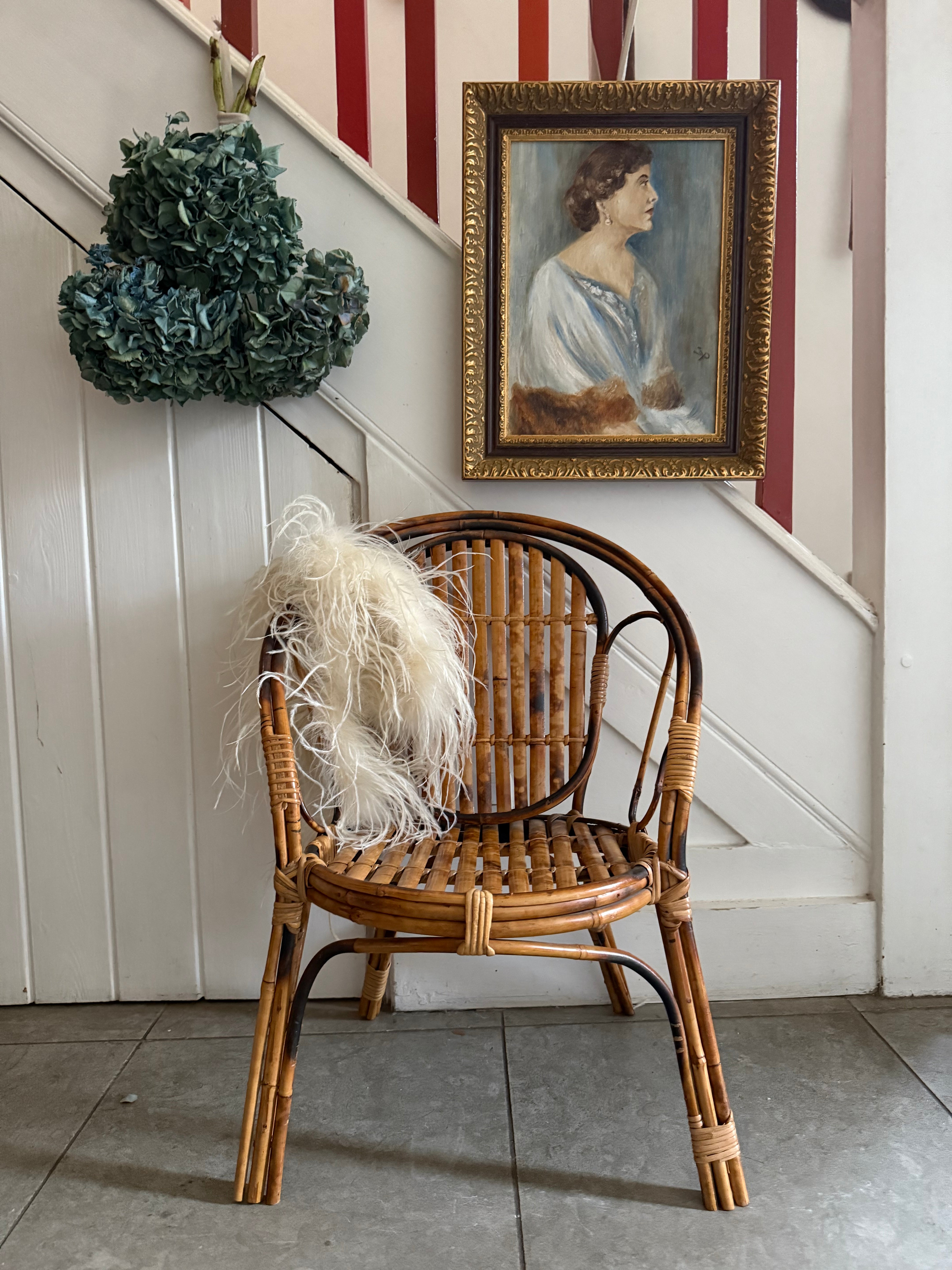 Circa 1890: Small Tiger Bamboo Chair