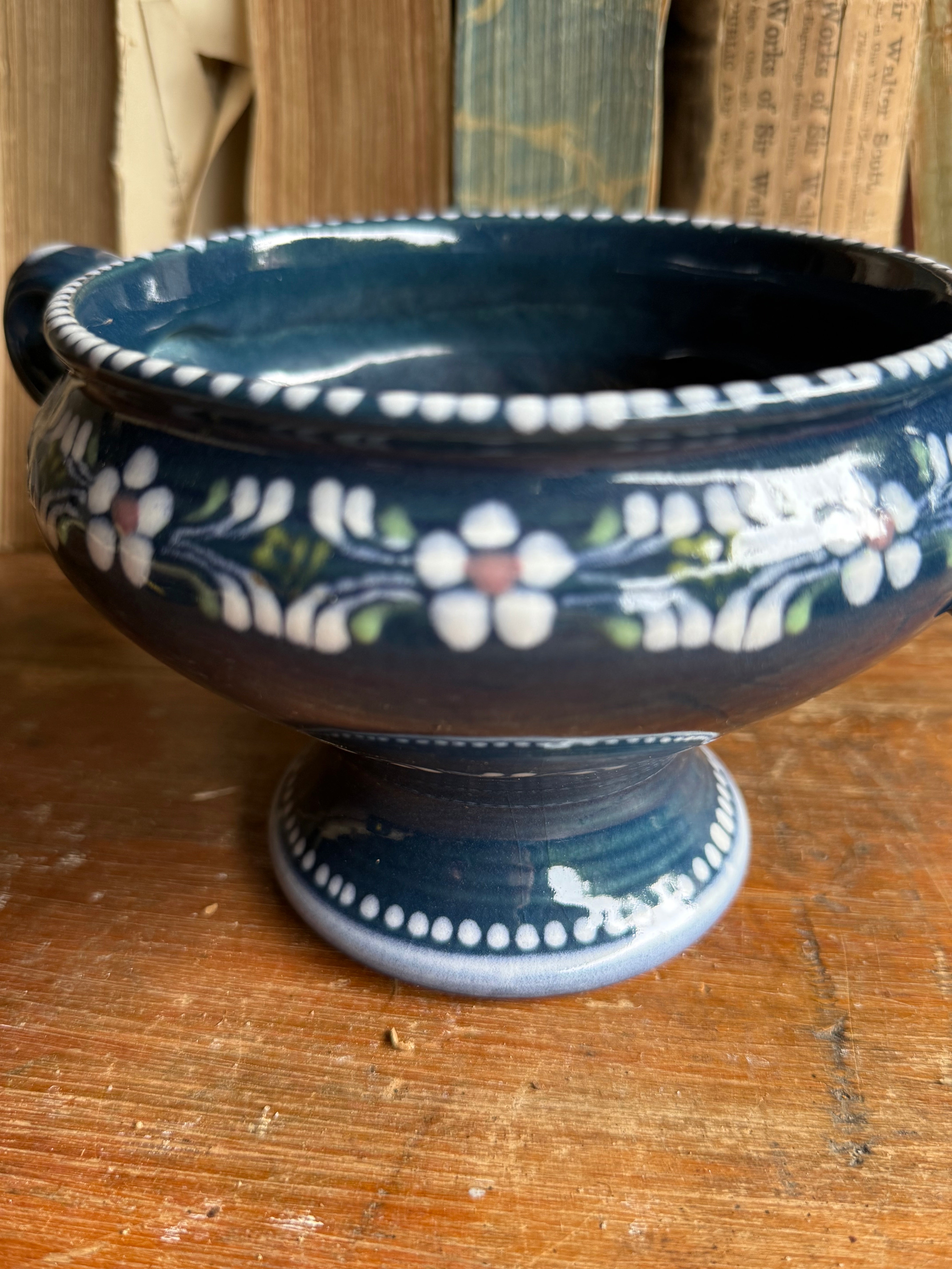 Small Vintage Handpainted Ceramic Tureen