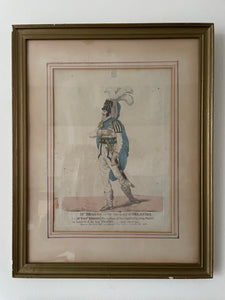 Pair of 1800s Framed Theatrical Coloured Lithographs