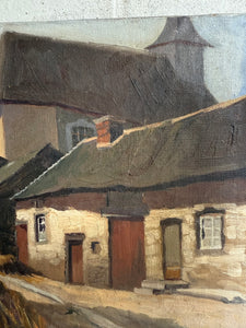 Early 20th Century Signed Oil on Canvas “The Hens”