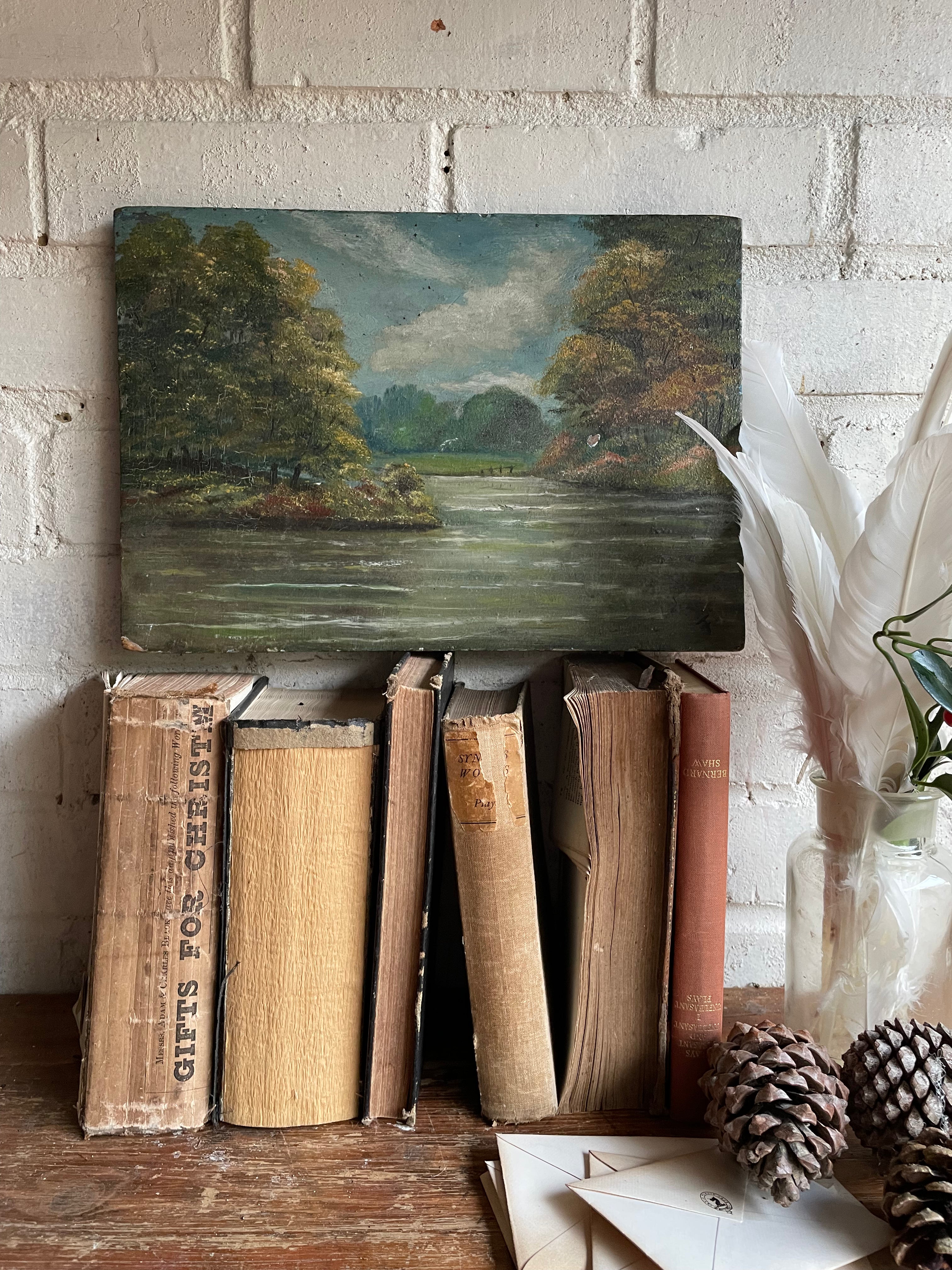 The Loire Valley: Small Antique Oil on Wood