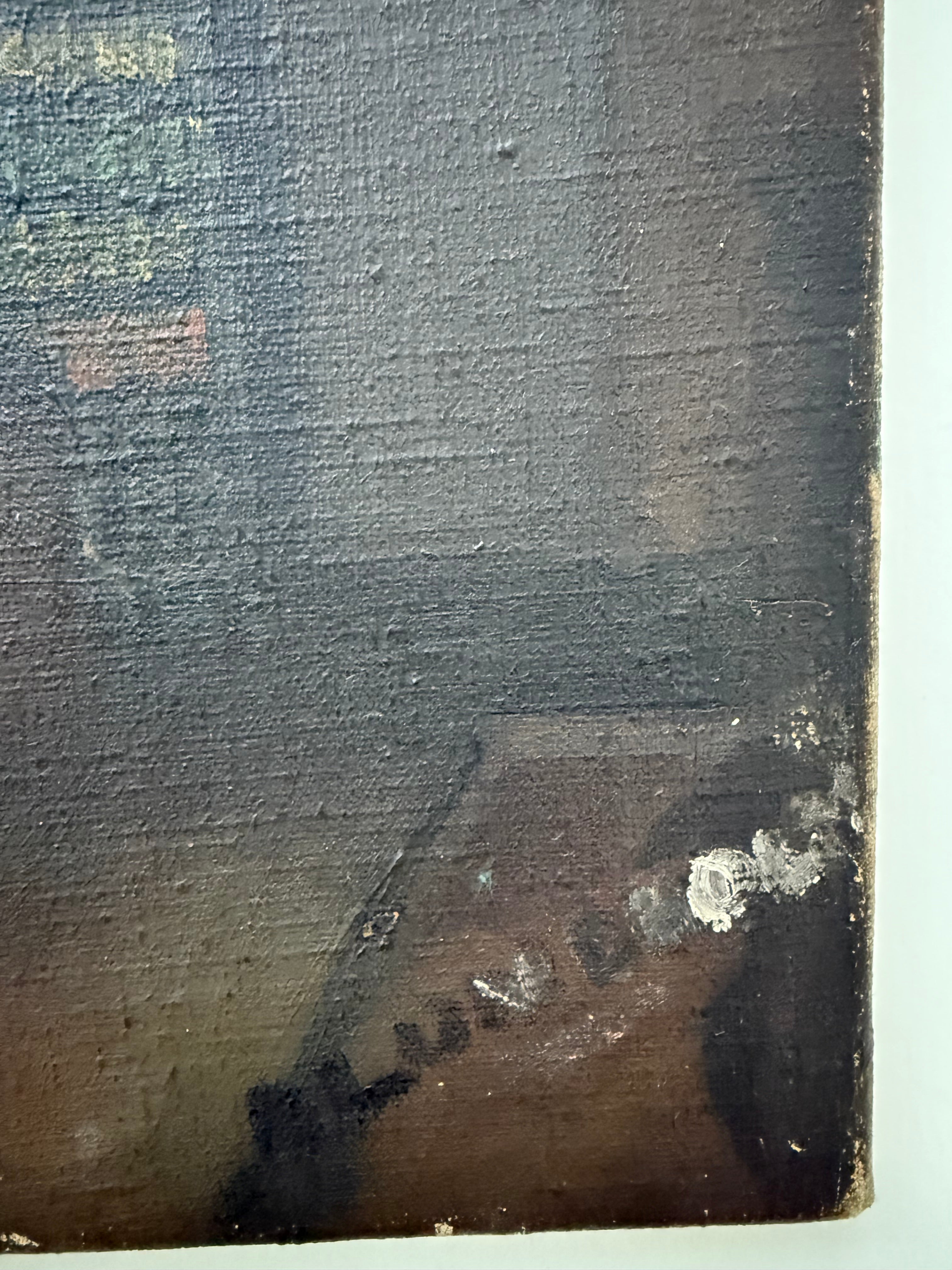 Circa 1930s: A Glimpse Outside. Oil on Canvas