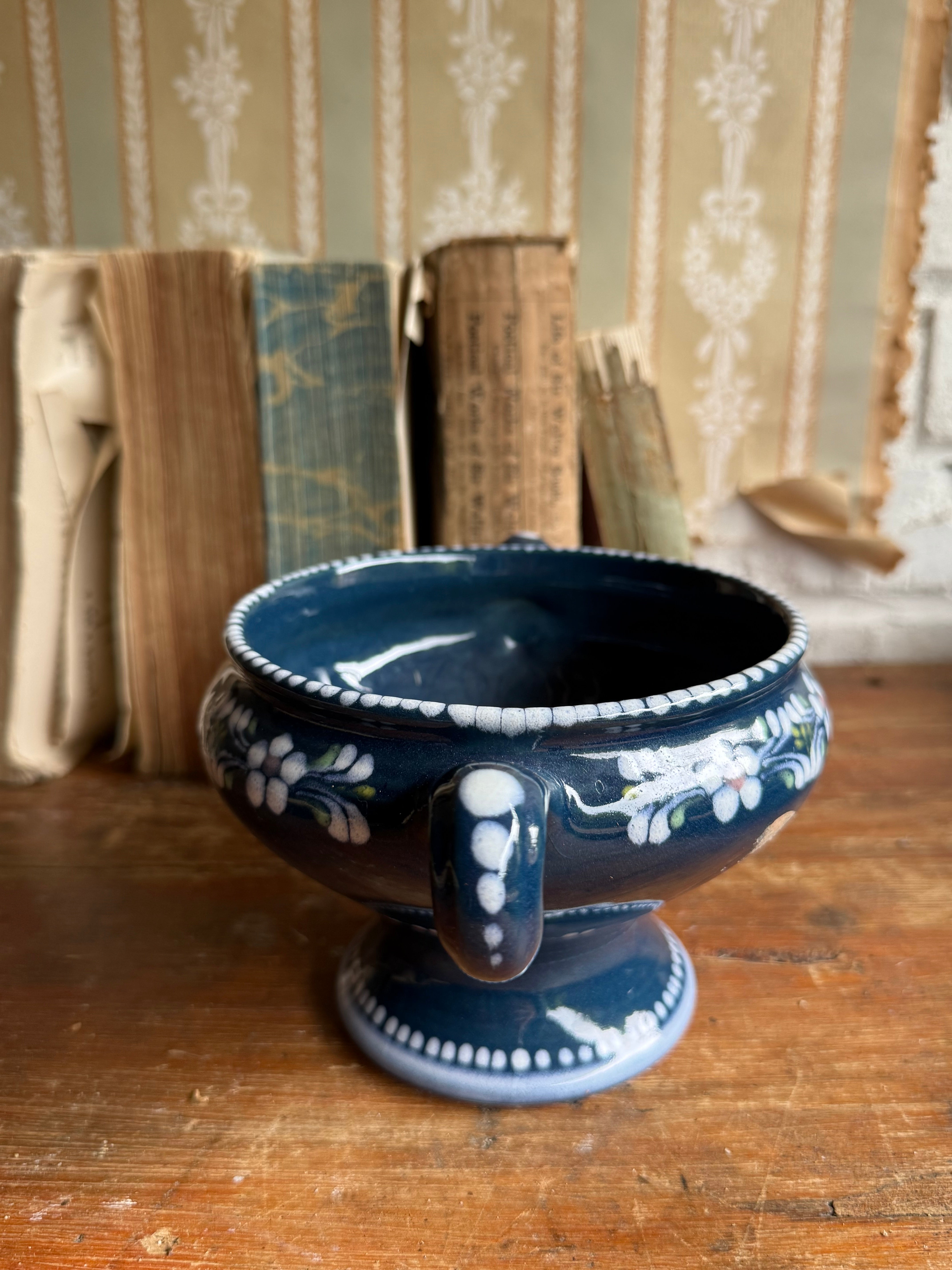 Small Vintage Handpainted Ceramic Tureen