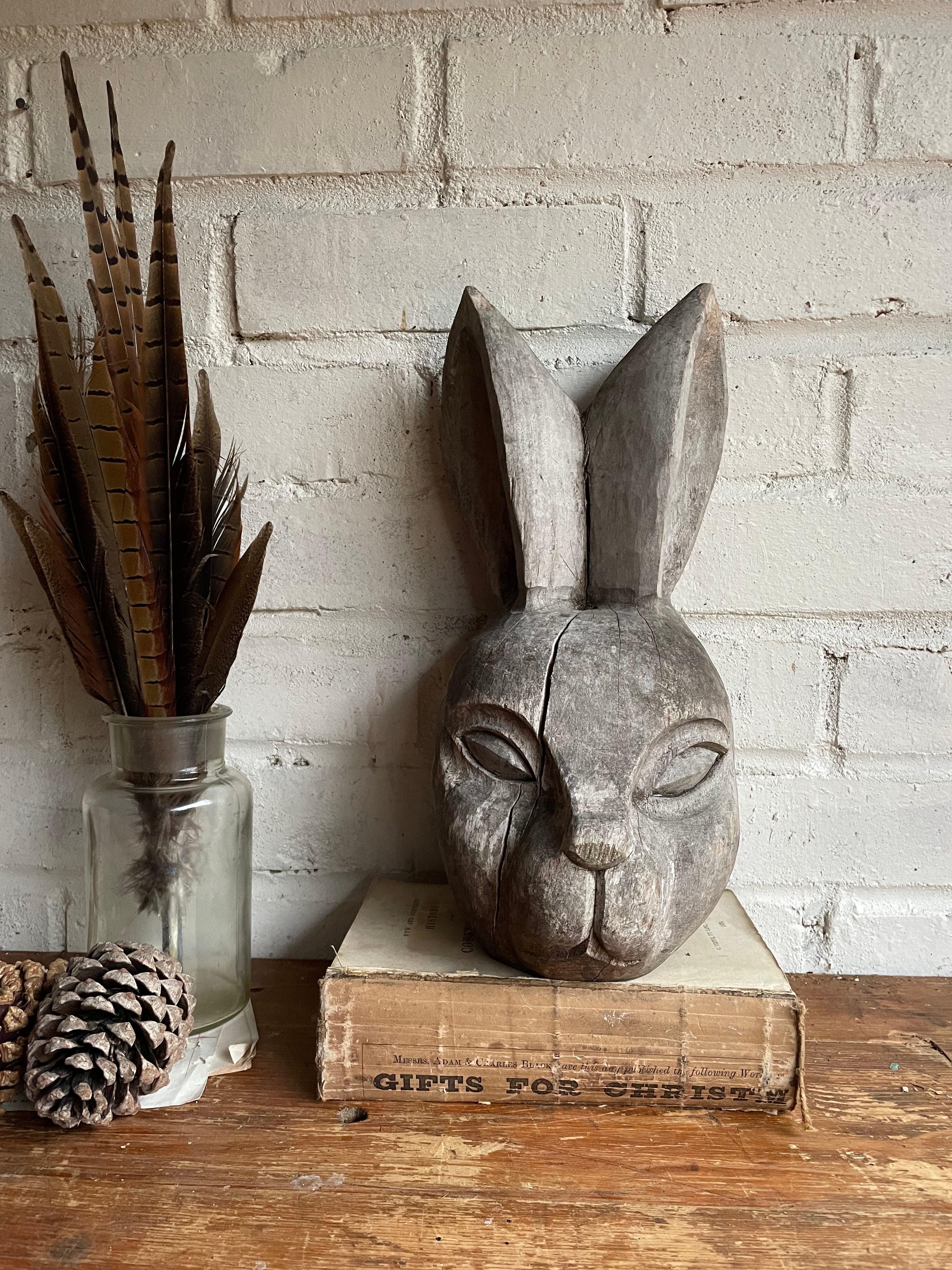 Quirky Carved Hare Sculpture