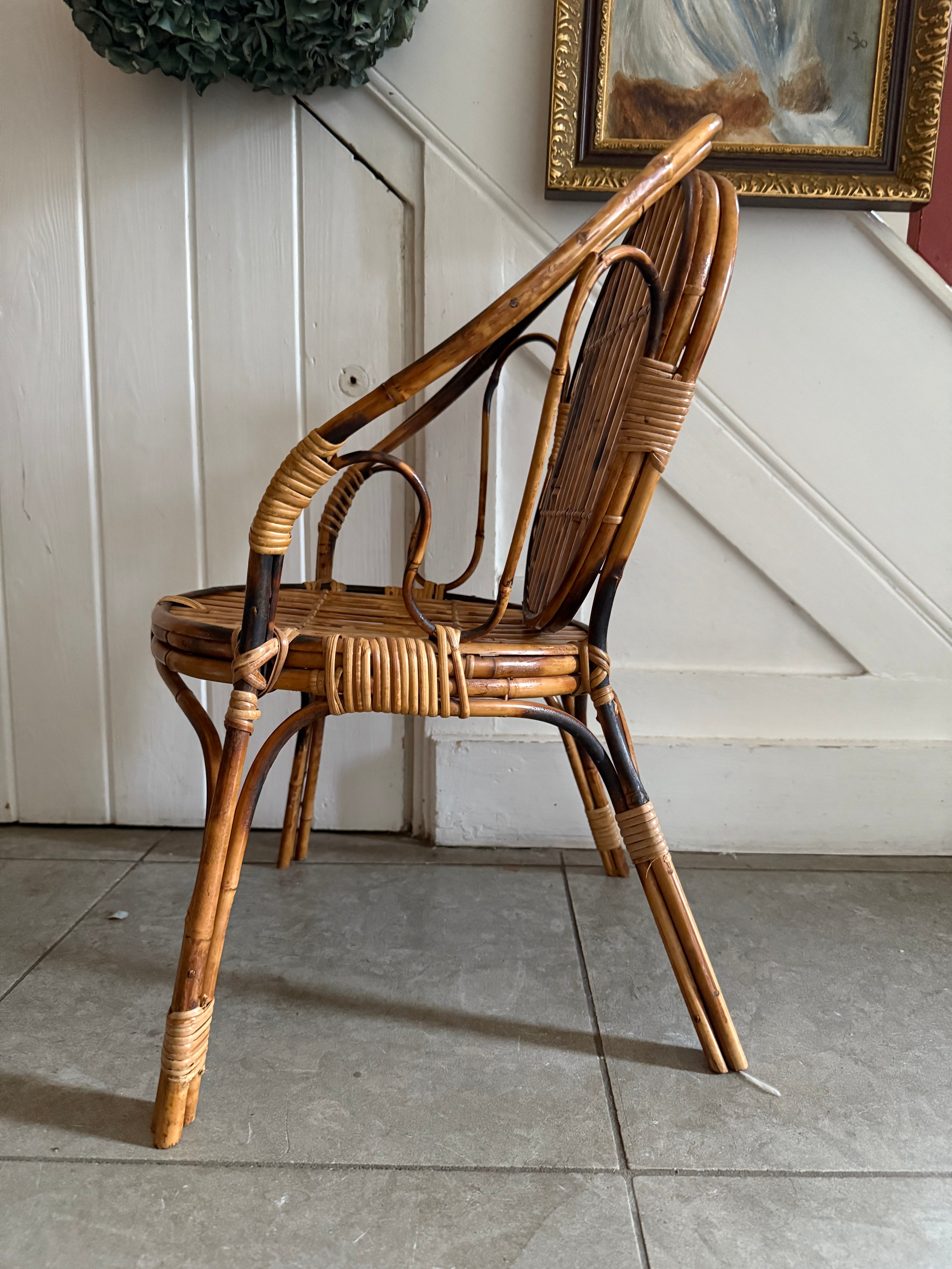 Circa 1890: Small Tiger Bamboo Chair