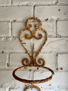 Pair of Rustic French Iron Wall Hanging Plant Holders