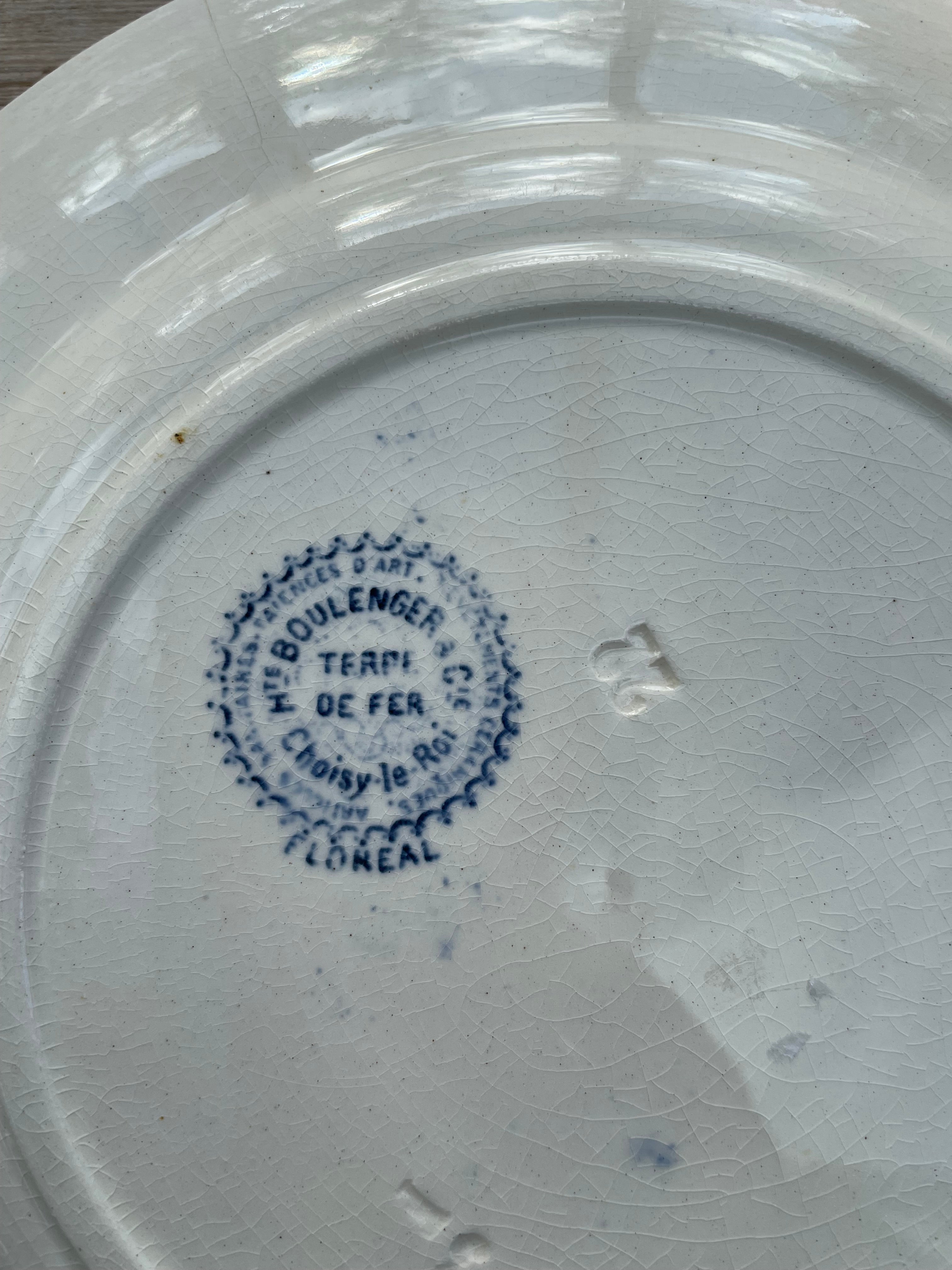 Antique  French “Hautin Boulenger & Cie ” Plate