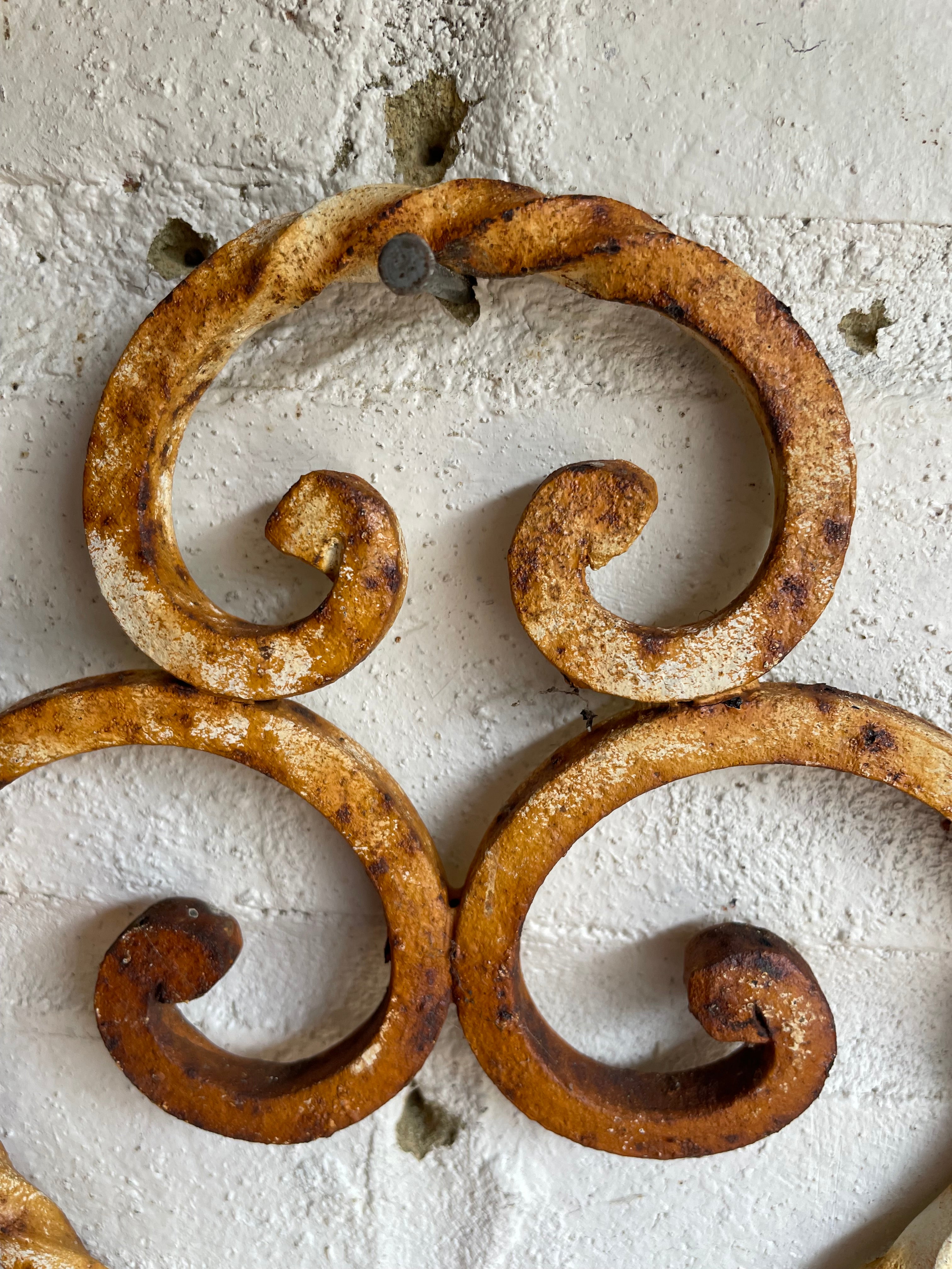 Pair of Rustic French Iron Wall Hanging Plant Holders