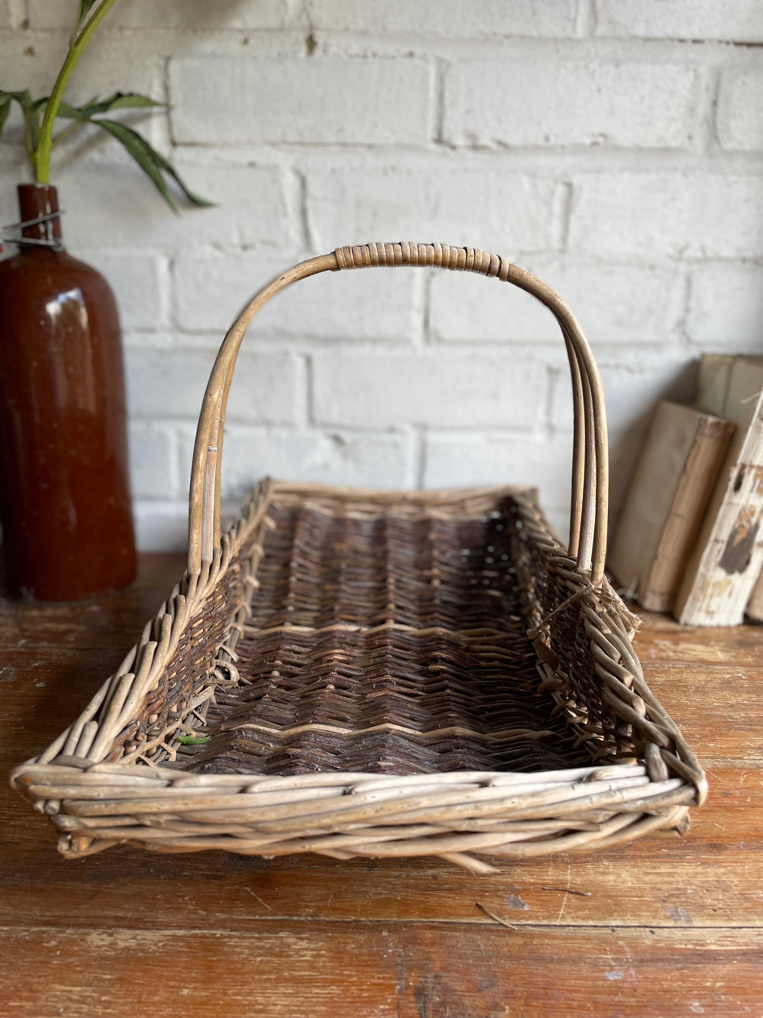 Vintage Wicker Flower Basket