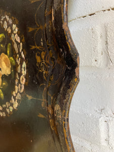 Oversized 19th Century Papier Mache Tray with Mother of Pearl