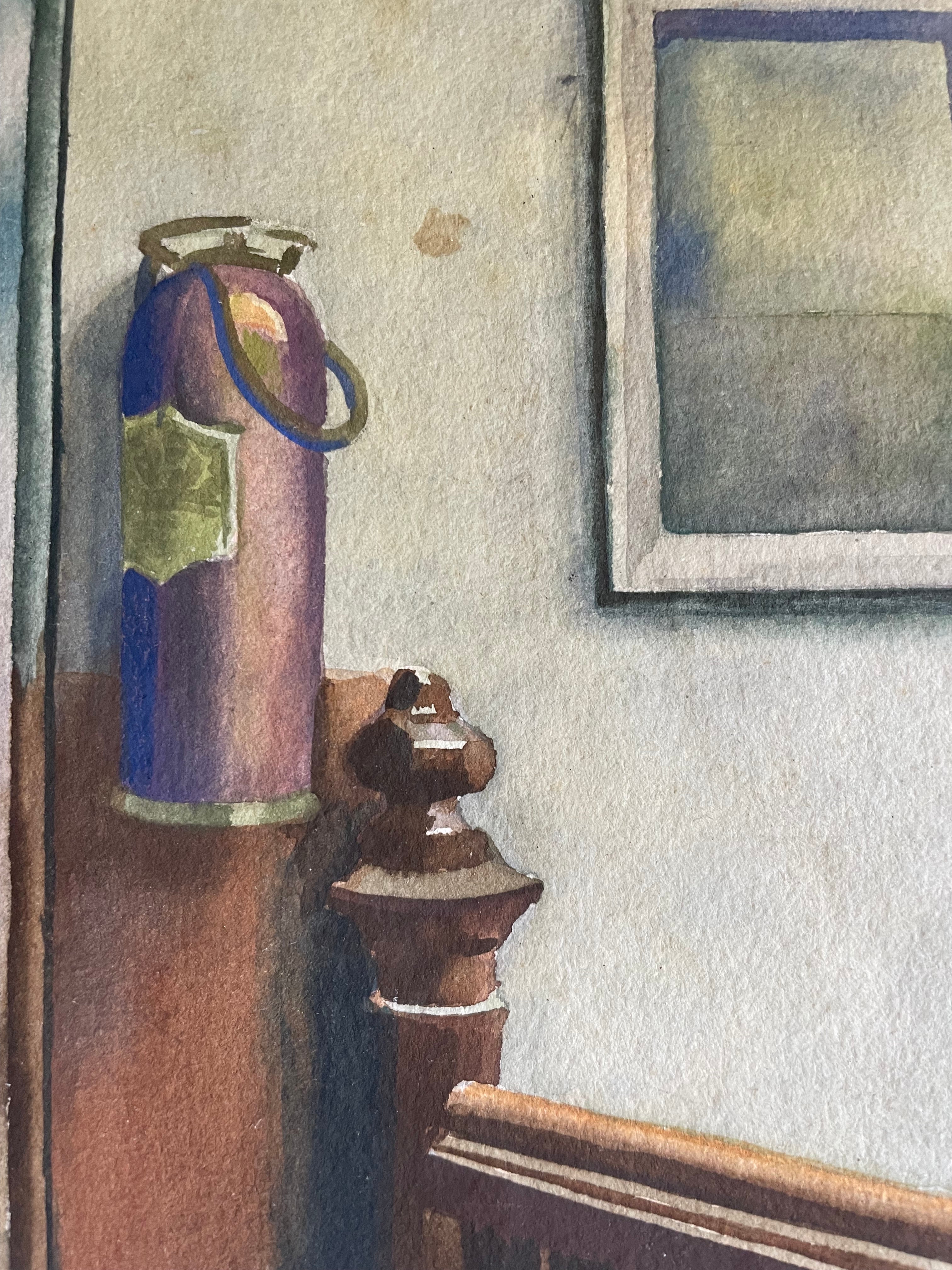 Miss Wakefields Embroidery Class: Watercolour & Ink Painting Circa 1940s