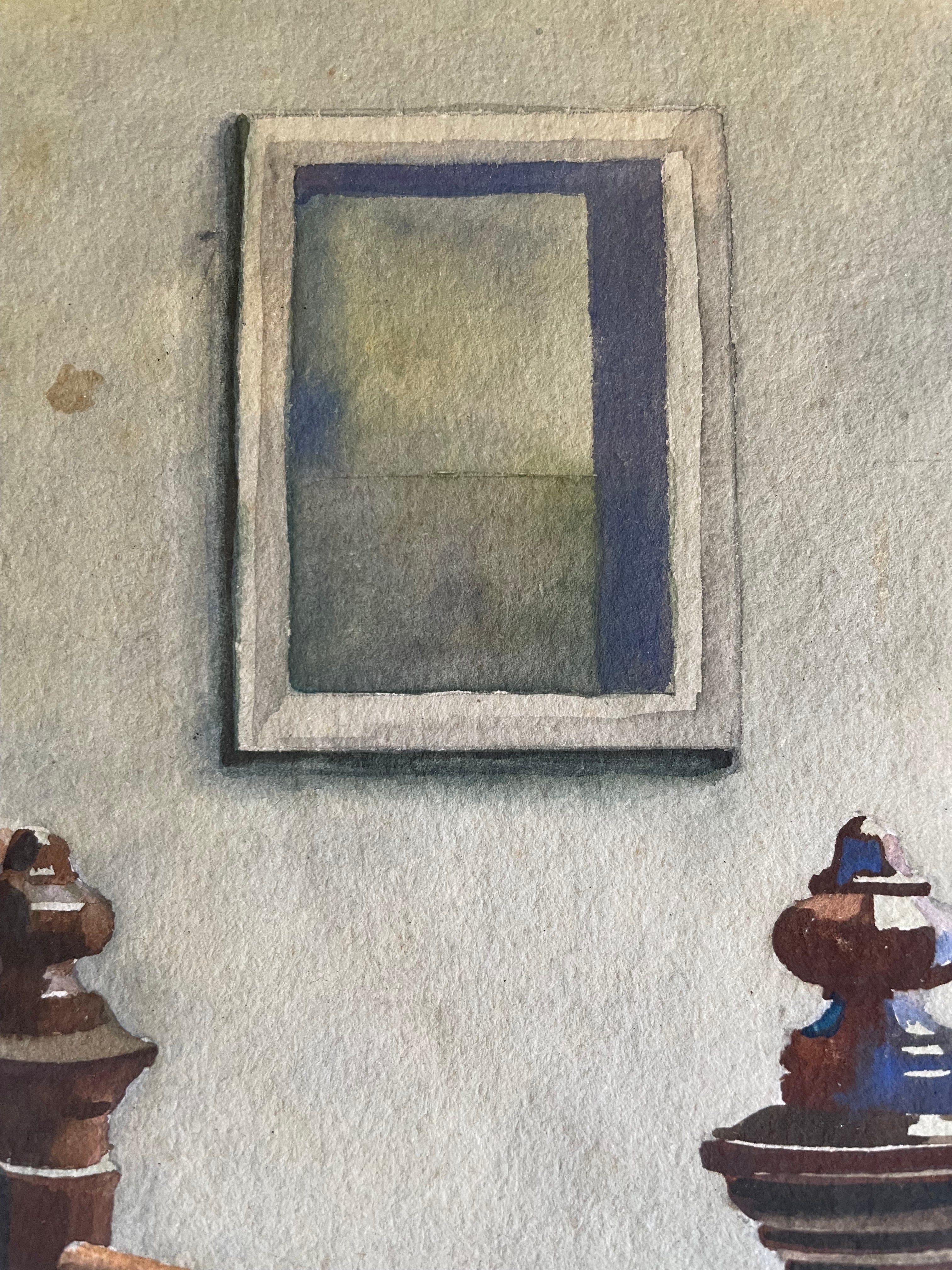 Miss Wakefields Embroidery Class: Watercolour & Ink Painting Circa 1940s