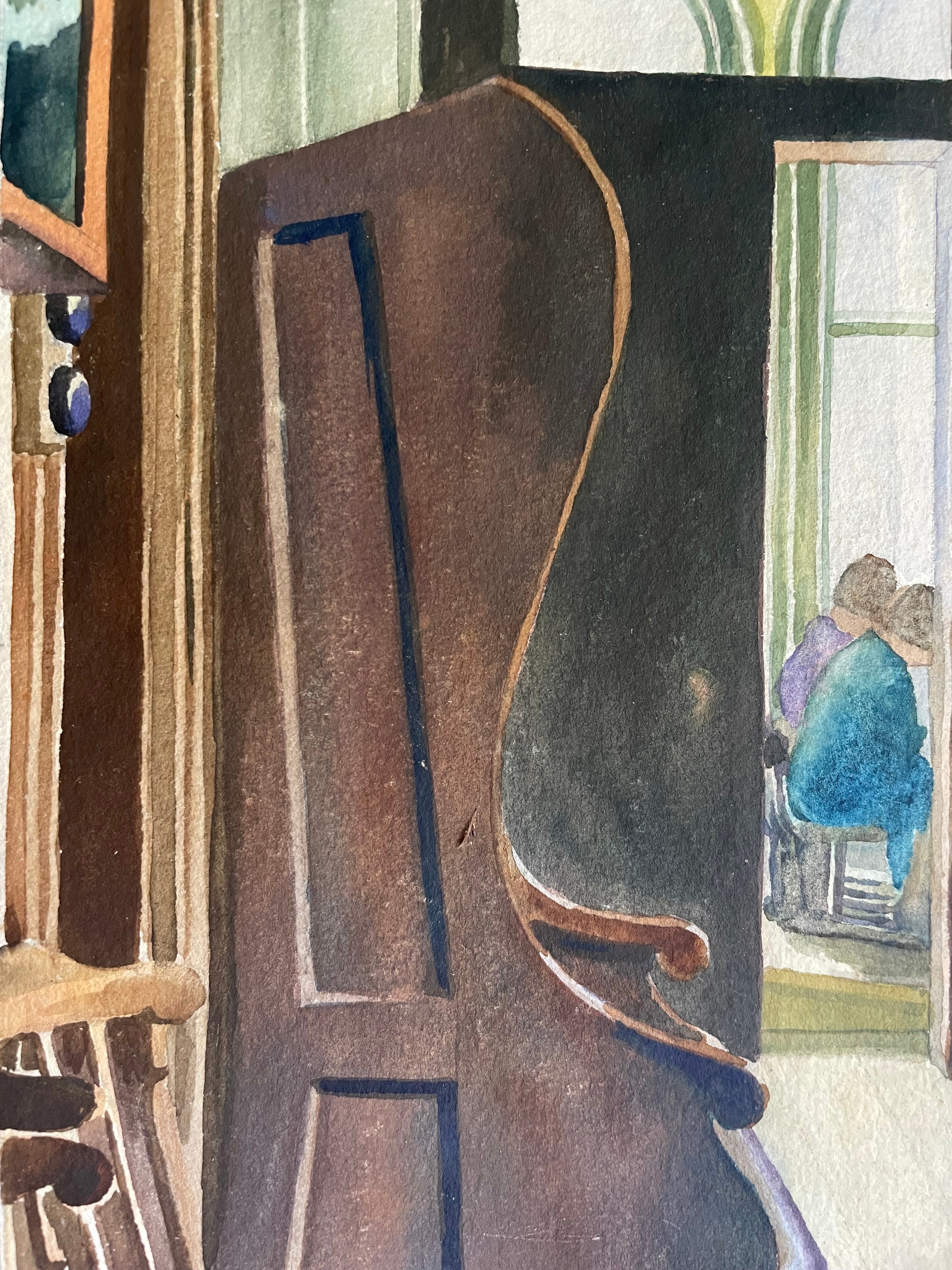 Miss Wakefields Embroidery Class: Watercolour & Ink Painting Circa 1940s