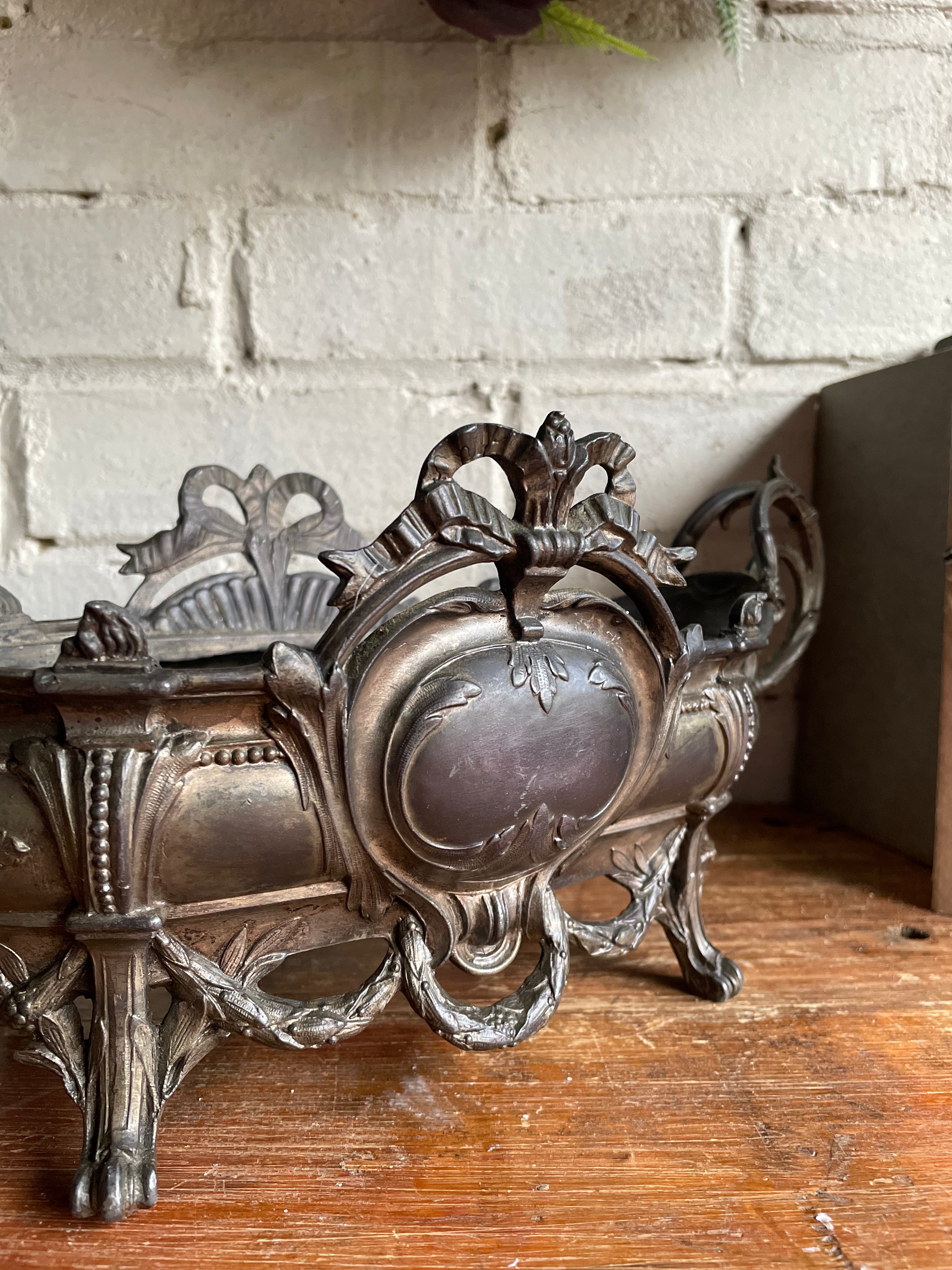 French Embossed Spelter Jardinière