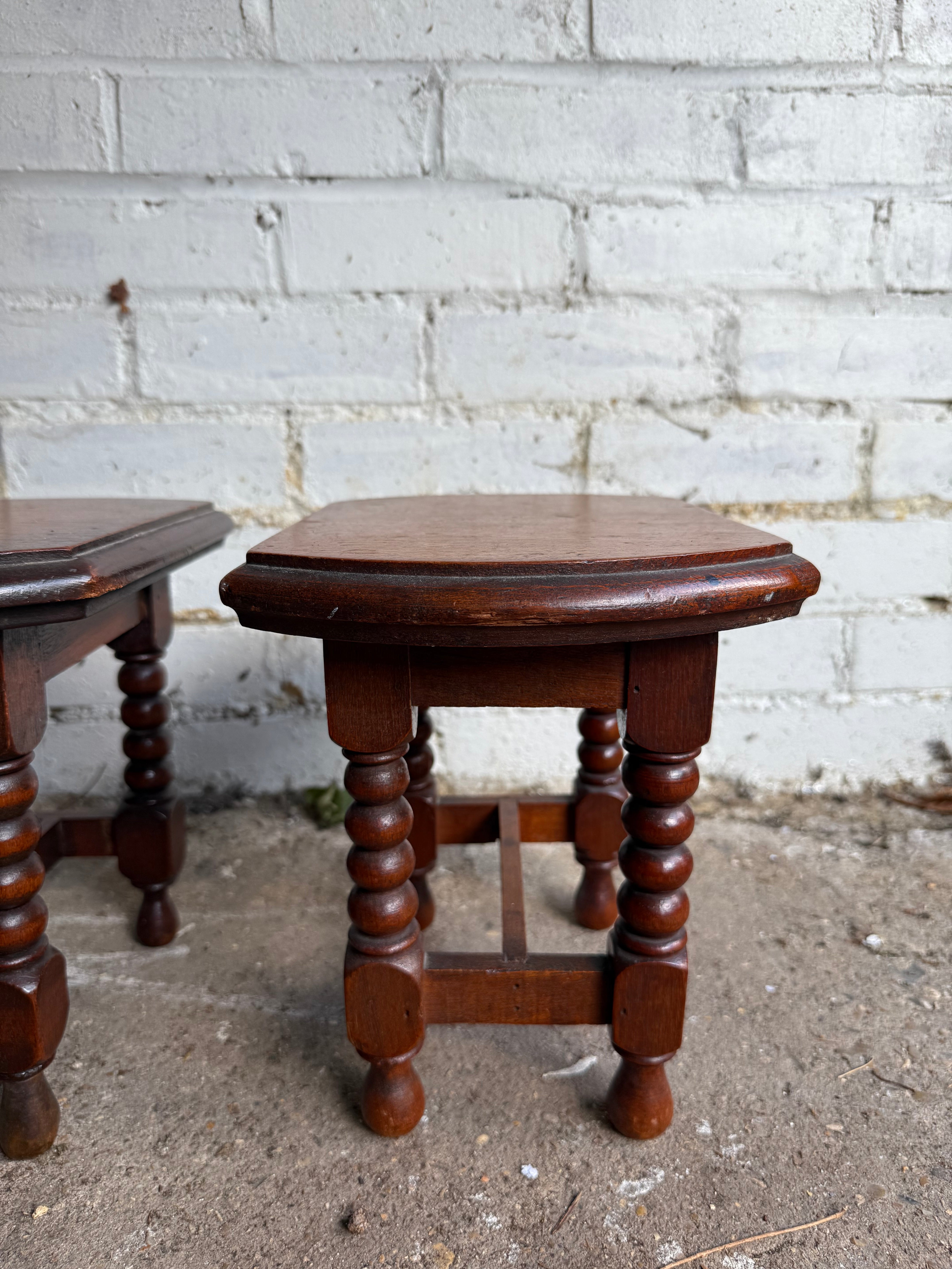 19th Century Small Oak Bobbin Stools