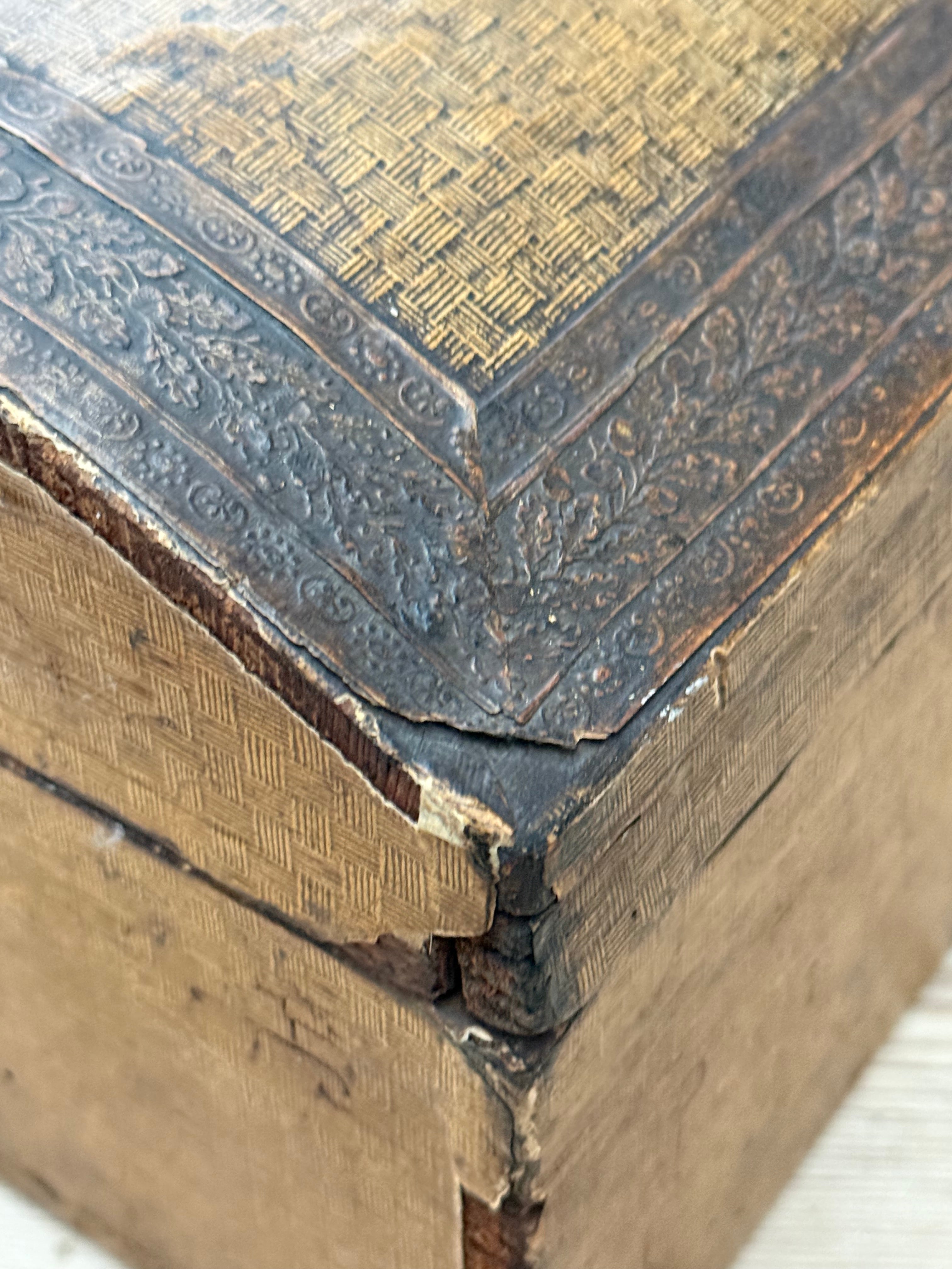 Circa 1880s: Embossed Faux Leather Box