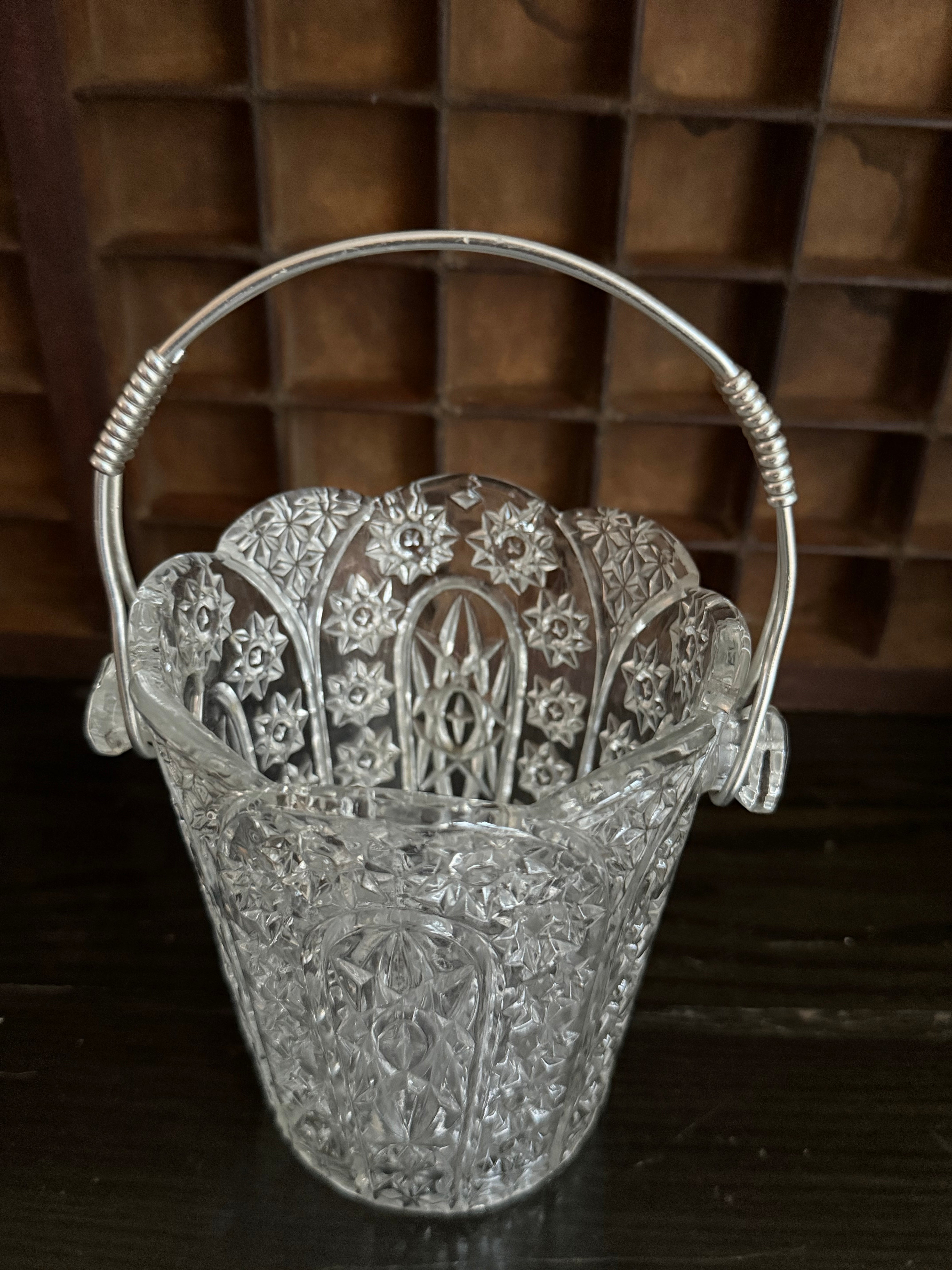 1920s French Glass Ice Bucket