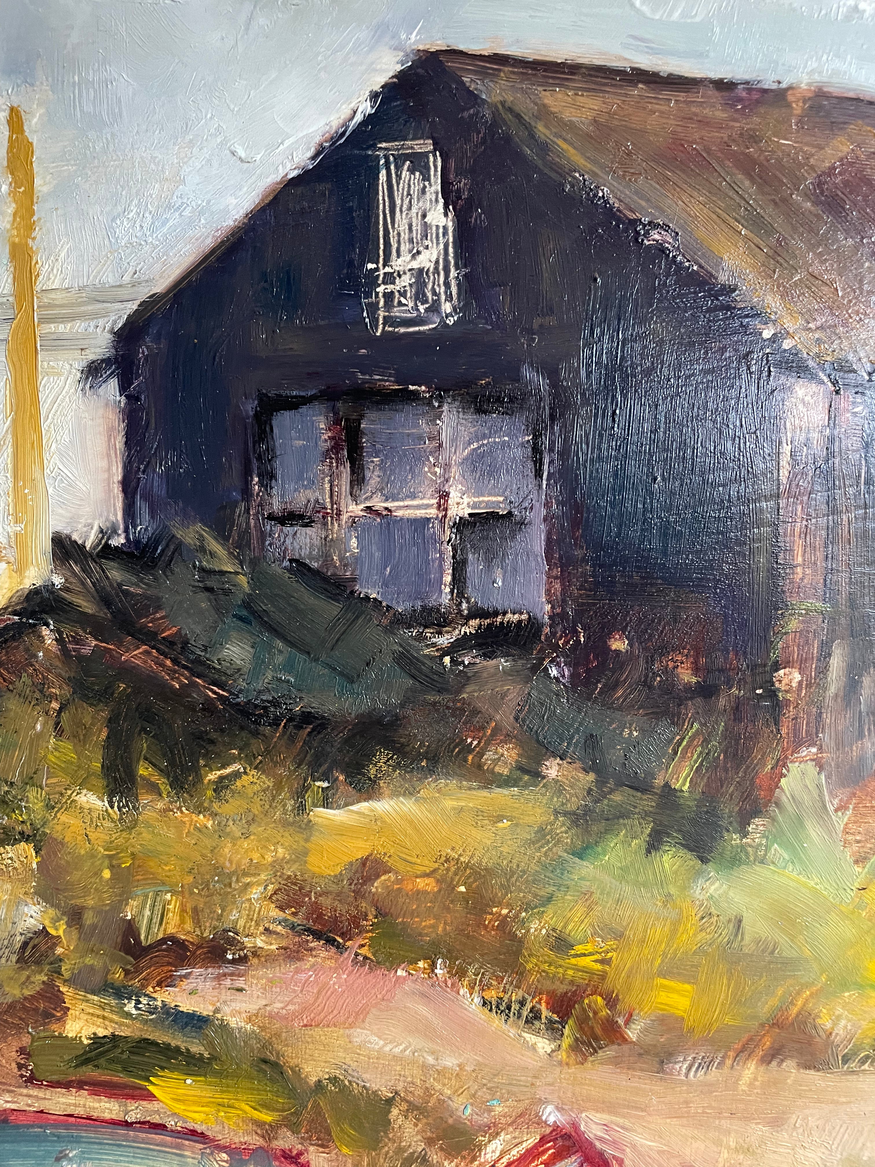 Fishing Boats: Large Midcentury Oil Painting