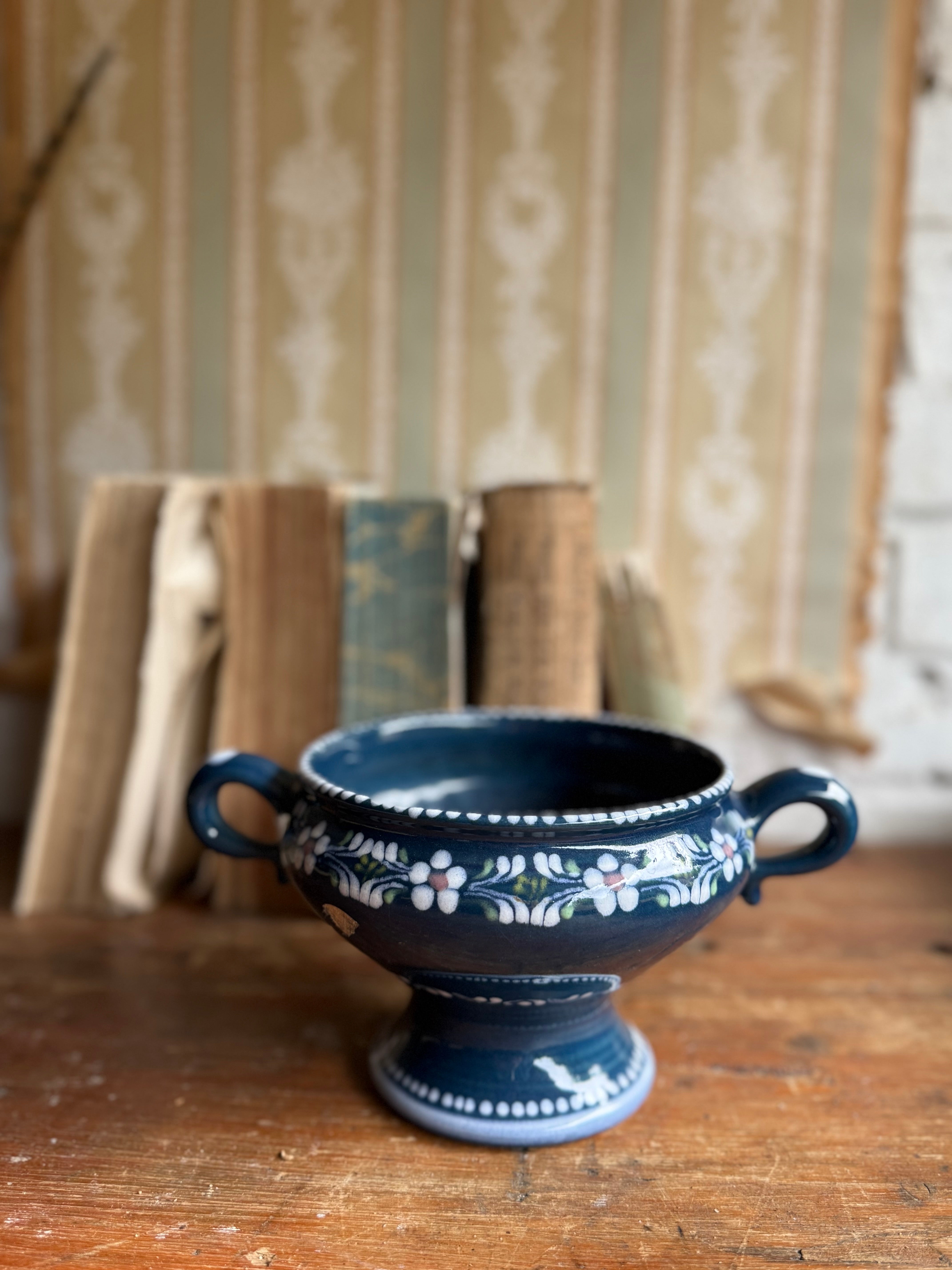 Small Vintage Handpainted Ceramic Tureen