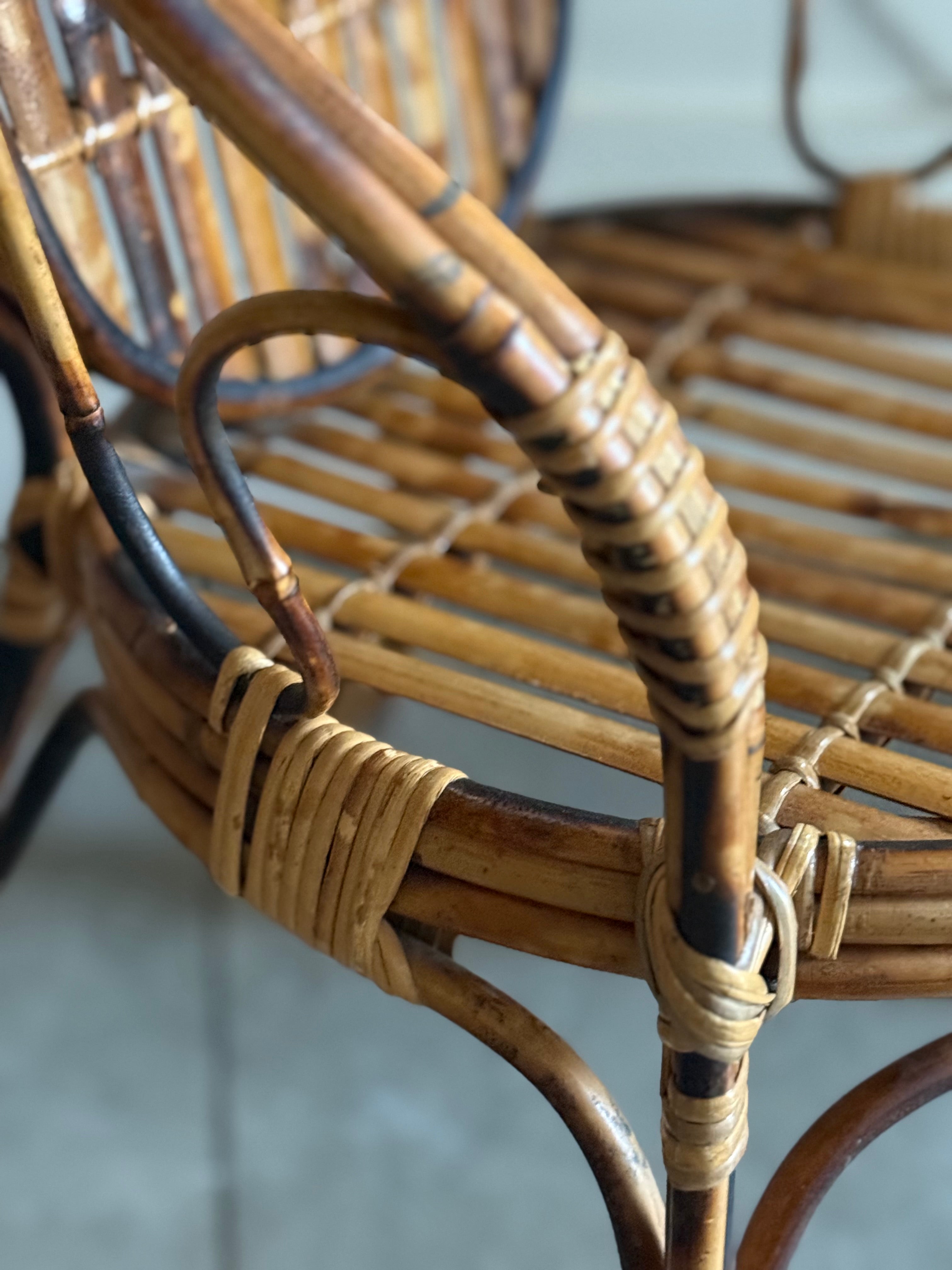 Circa 1890: Small Tiger Bamboo Chair