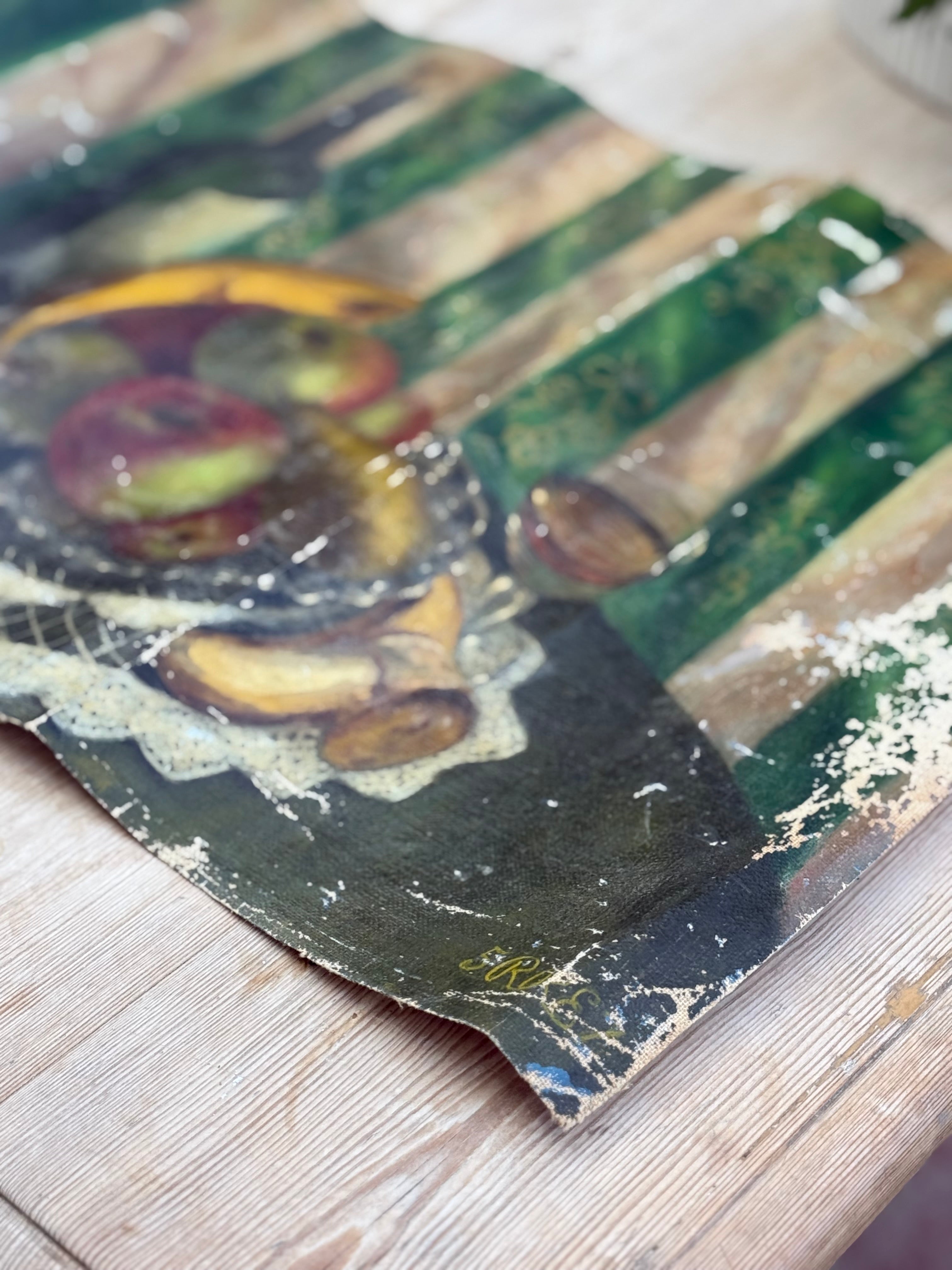 Still Life Oil Painting on Unstretched Canvas