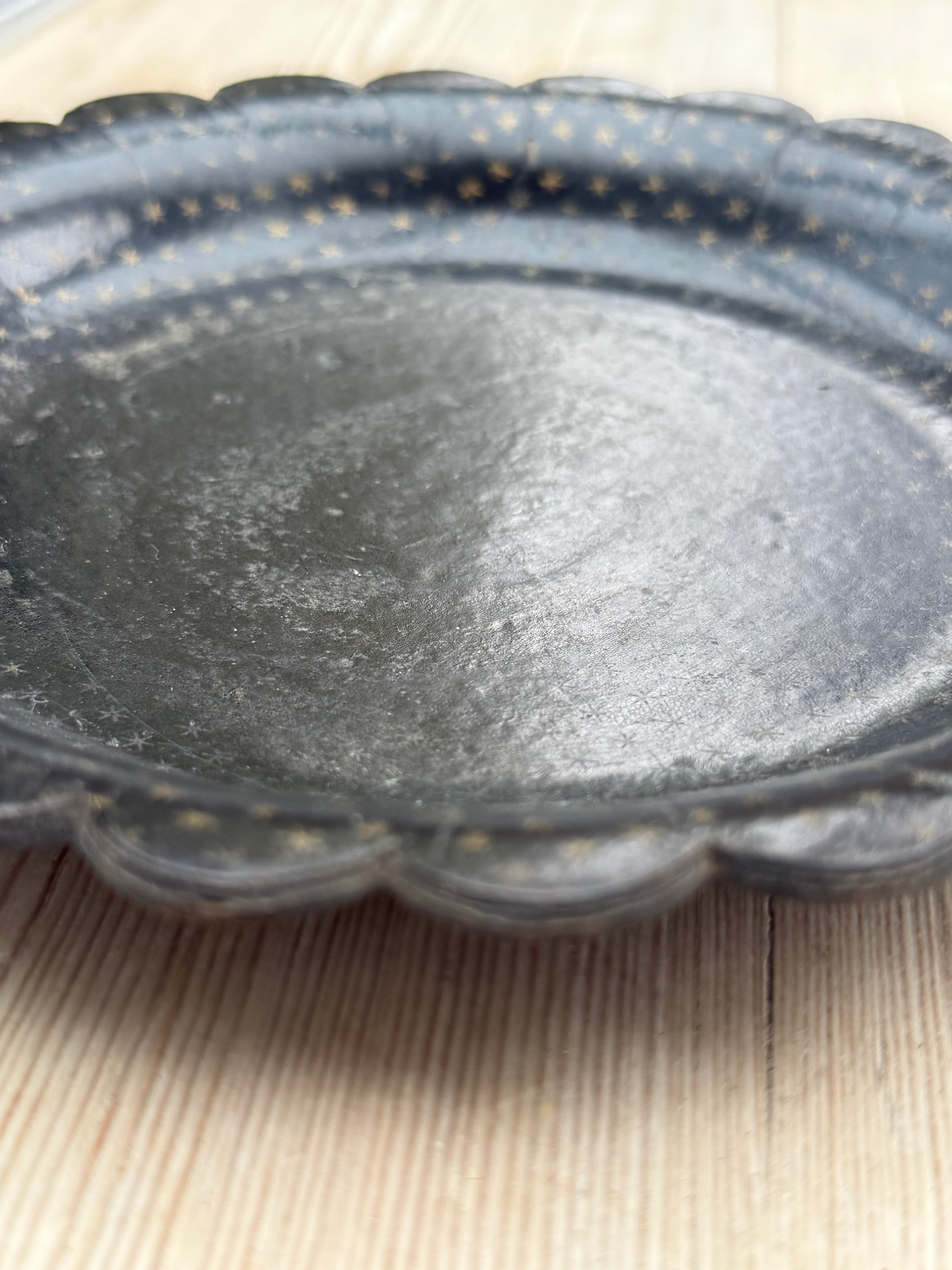 19th Century Scalloped Papier Mache Plate