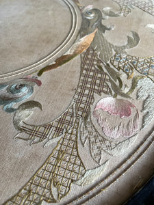 Small Victorian Hand Embroidered Ebonised Side Table