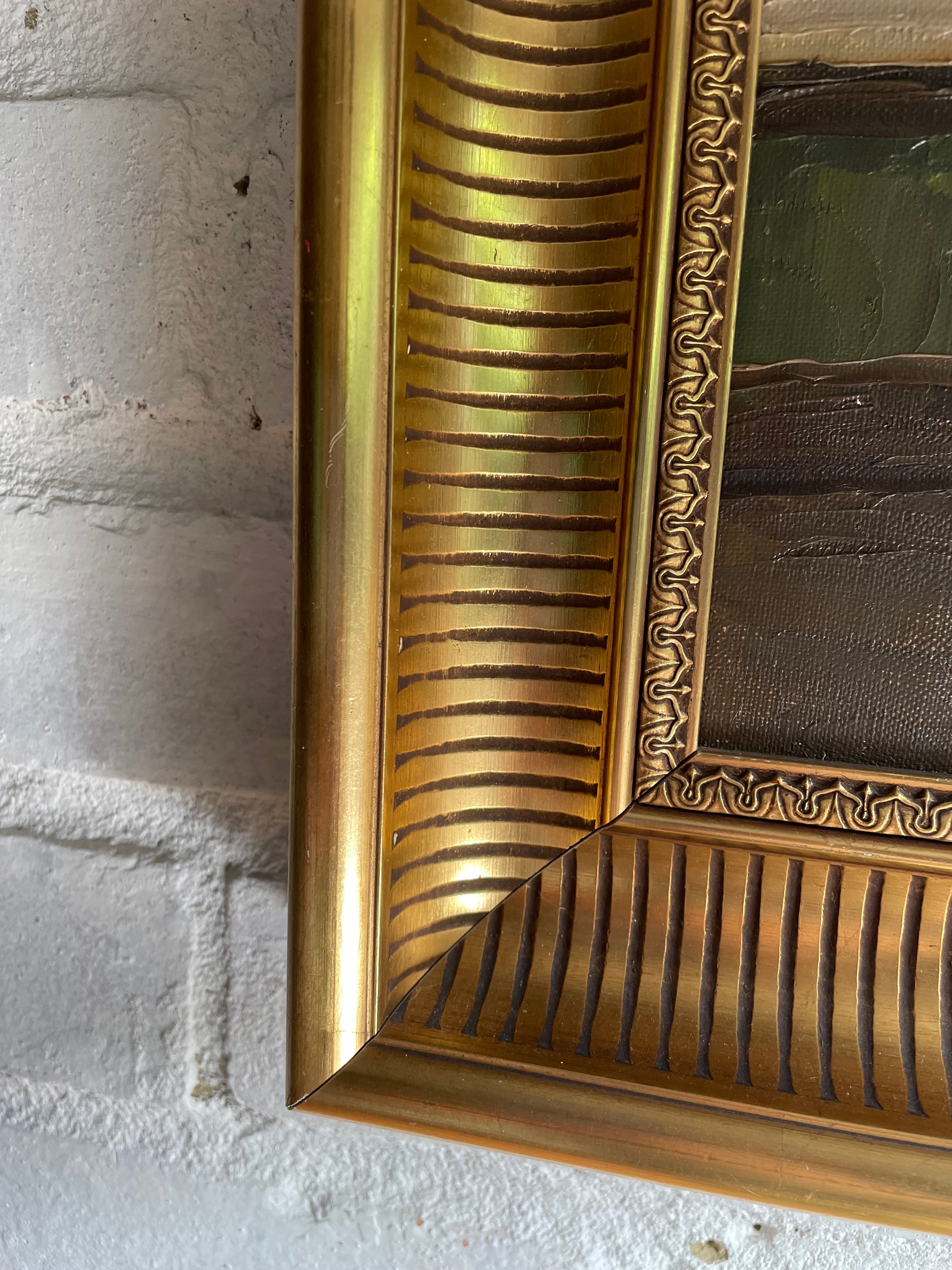 Still Life with an Open Door: Oil on Canvas with Gilt Frame