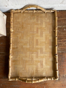 French Bamboo Marquetry Tray