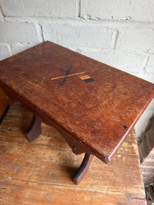 WW1 Naval Stool with Union Jack & French Flag Inlay