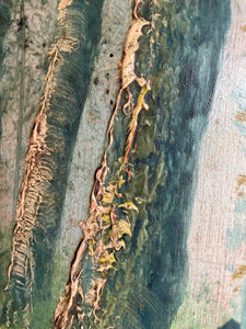 A fisherman amongst the trees: 19th Century Unframed Oil on Wood