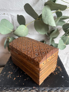 Tiny Carved Trinket Treasure Chest