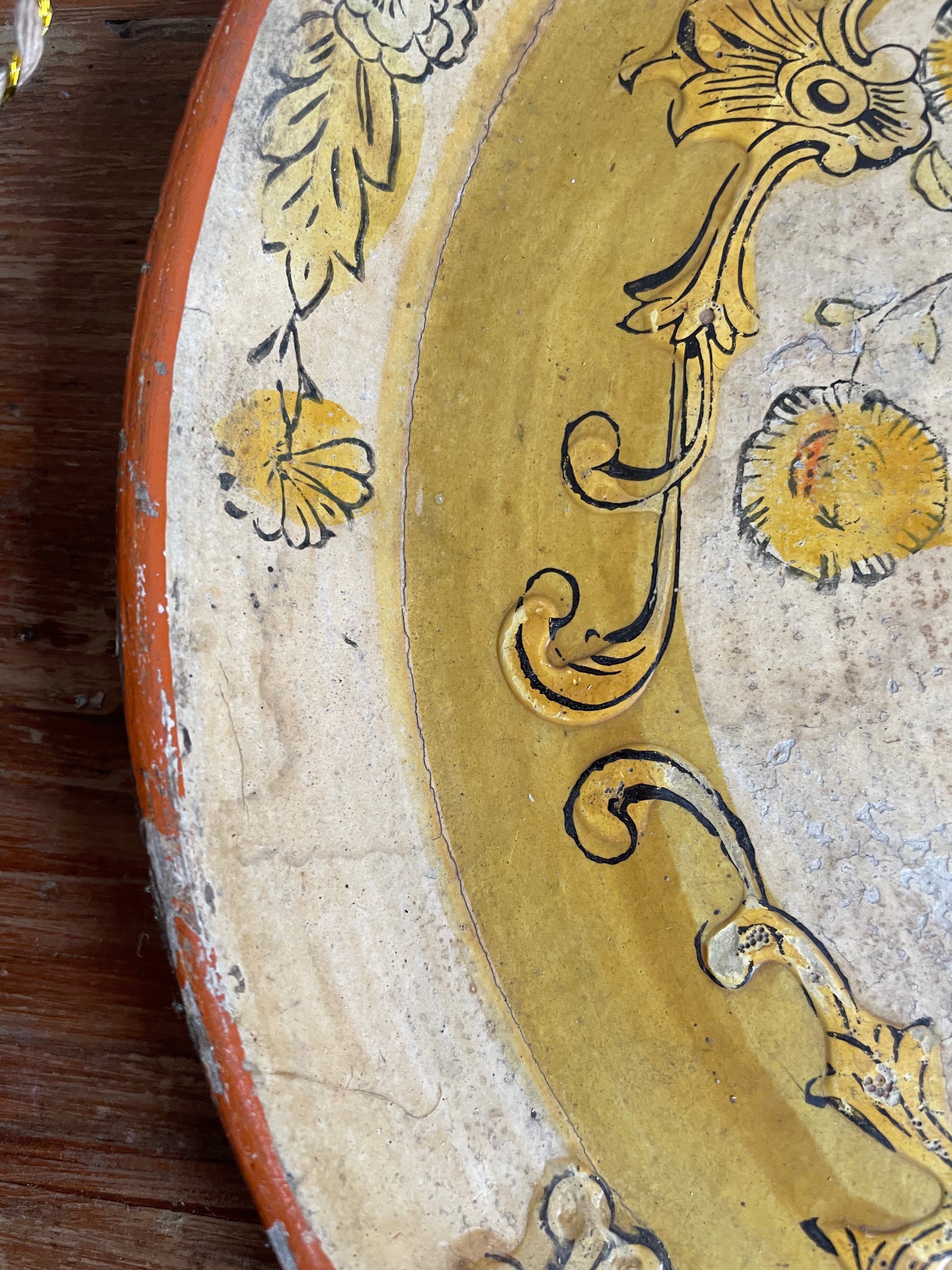 Hand-Painted Wood Tray