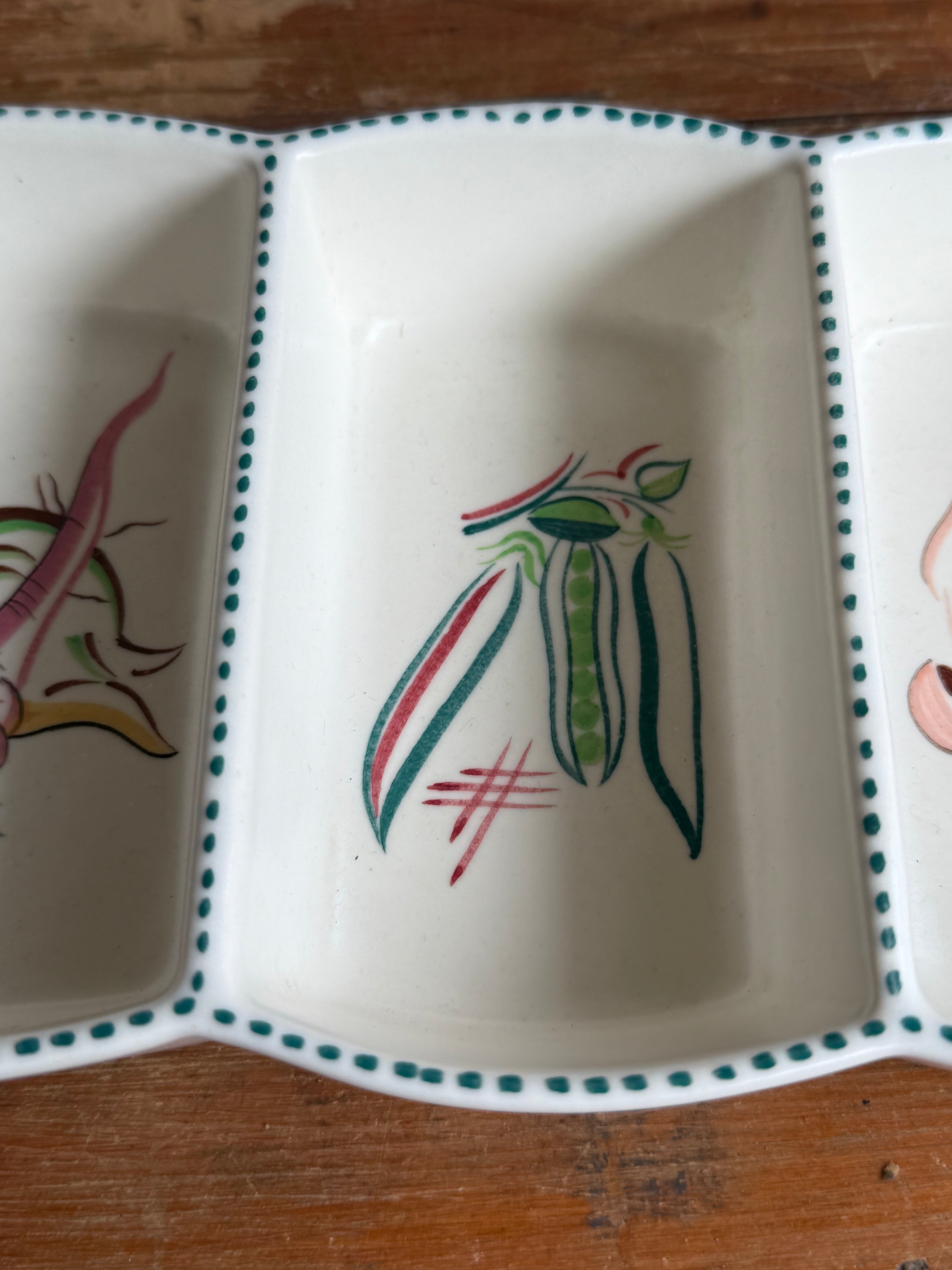 Vintage Poole Pottery Hors d'Oeuvres Dish