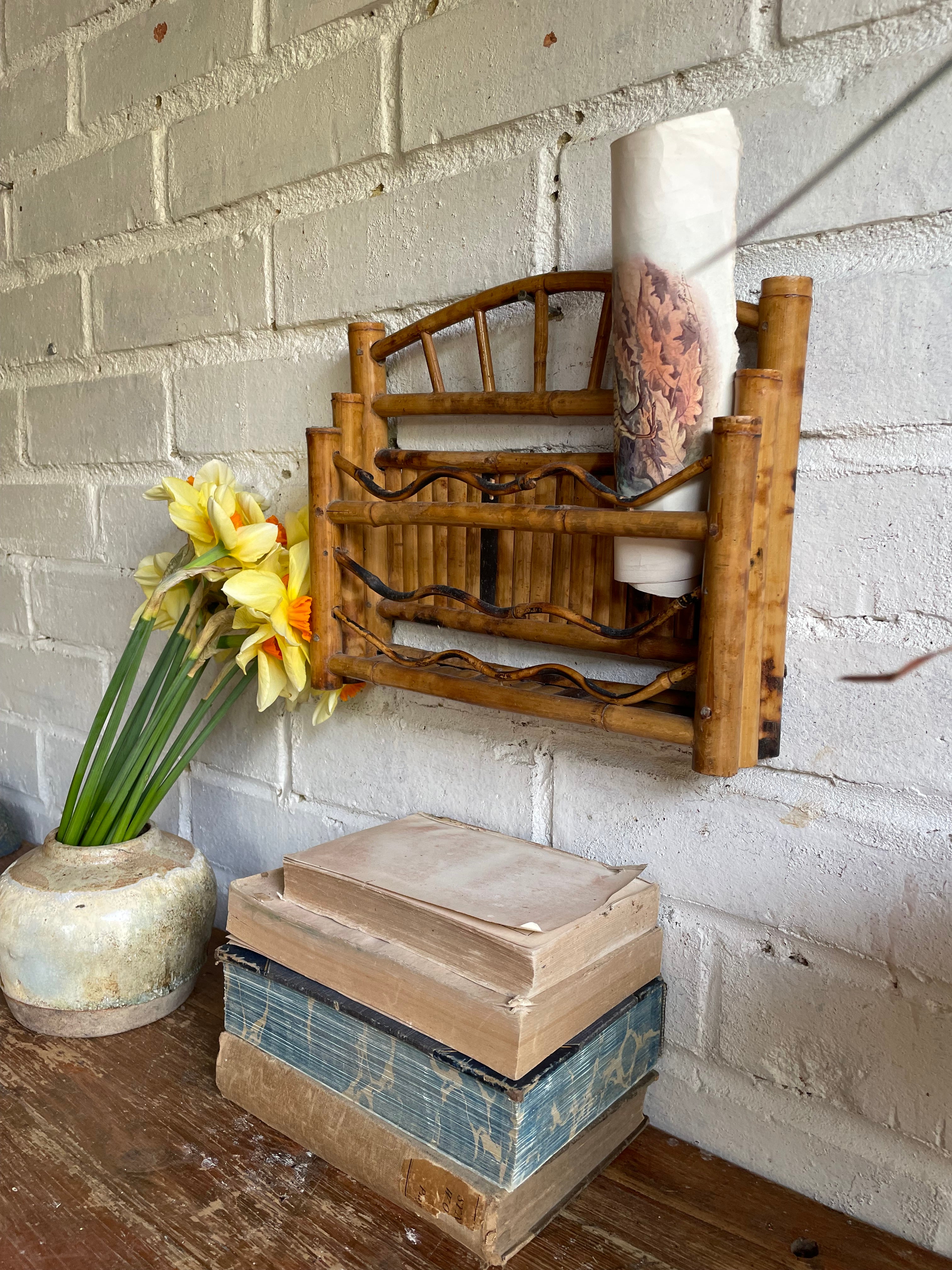 Tiger Bamboo Letter Holder for Wall or Tabletop