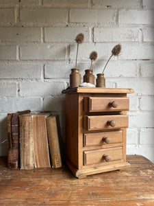 Antique Pine Apprentice Drawers with turned knobs