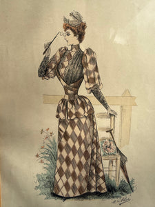19th Century French Magazine Framed Hand Coloured Illustration - No 16