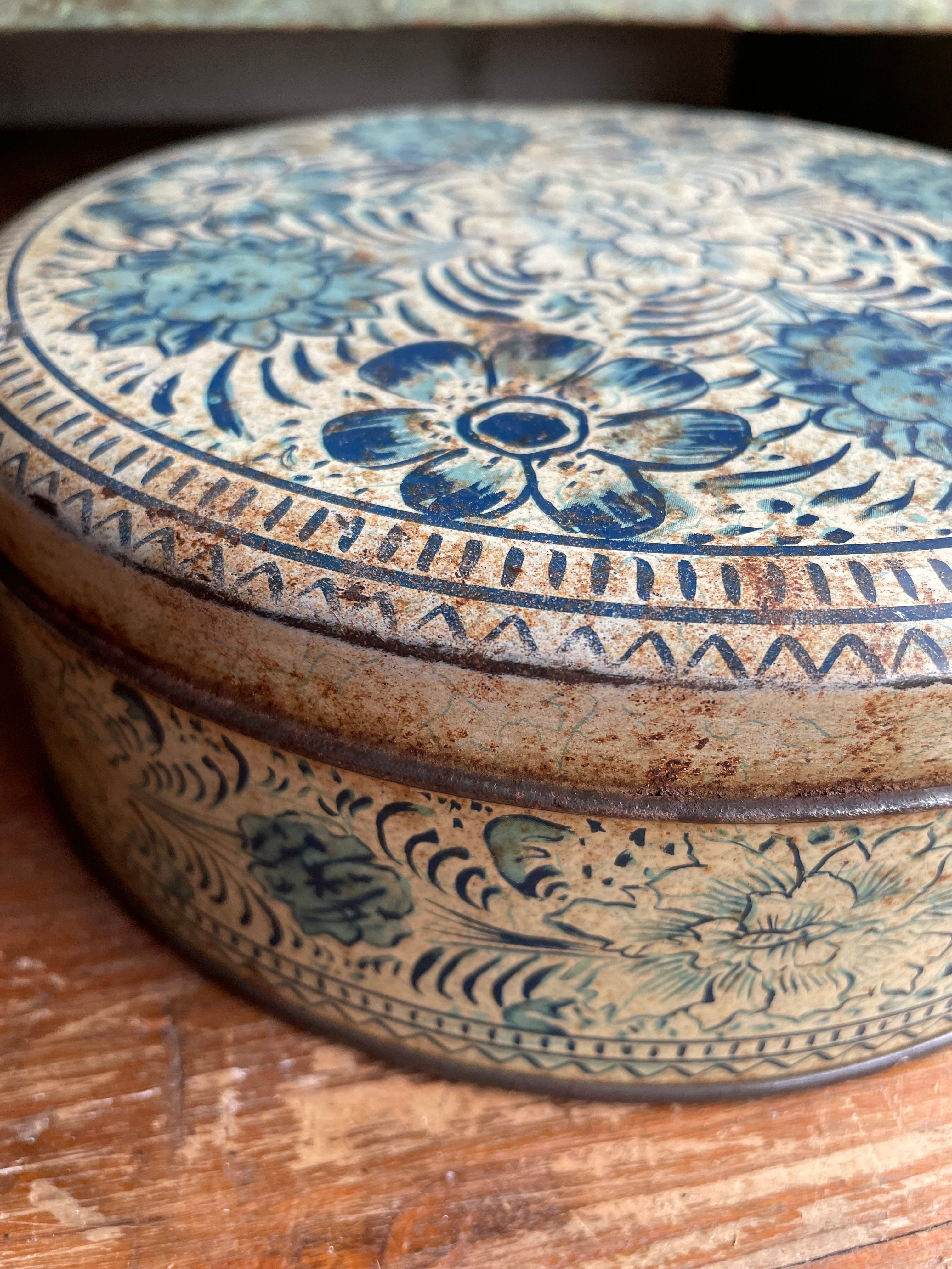 Early 1900s French Floral Tin
