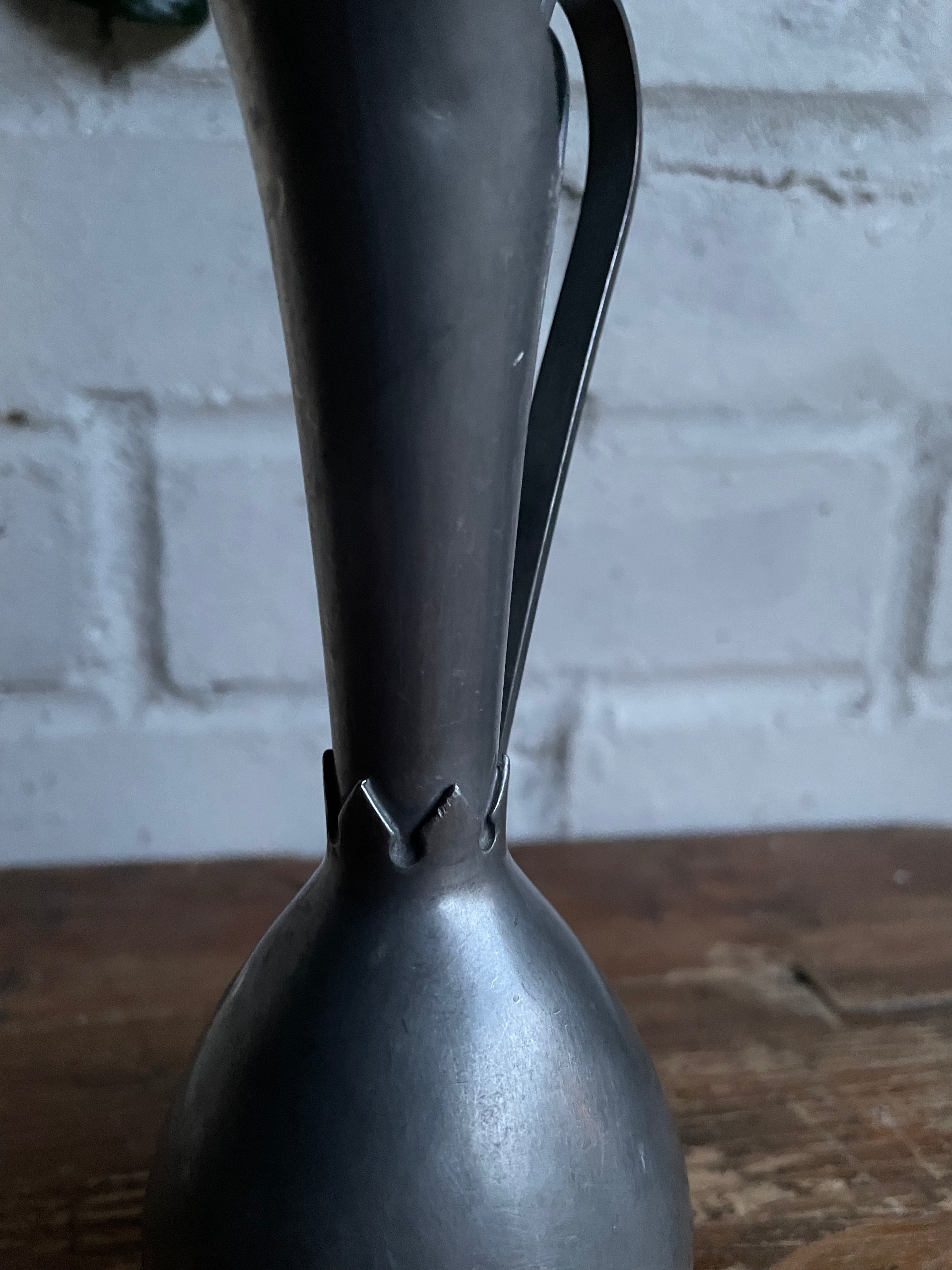 Tiny Antique Pewter Vase/Candleholder
