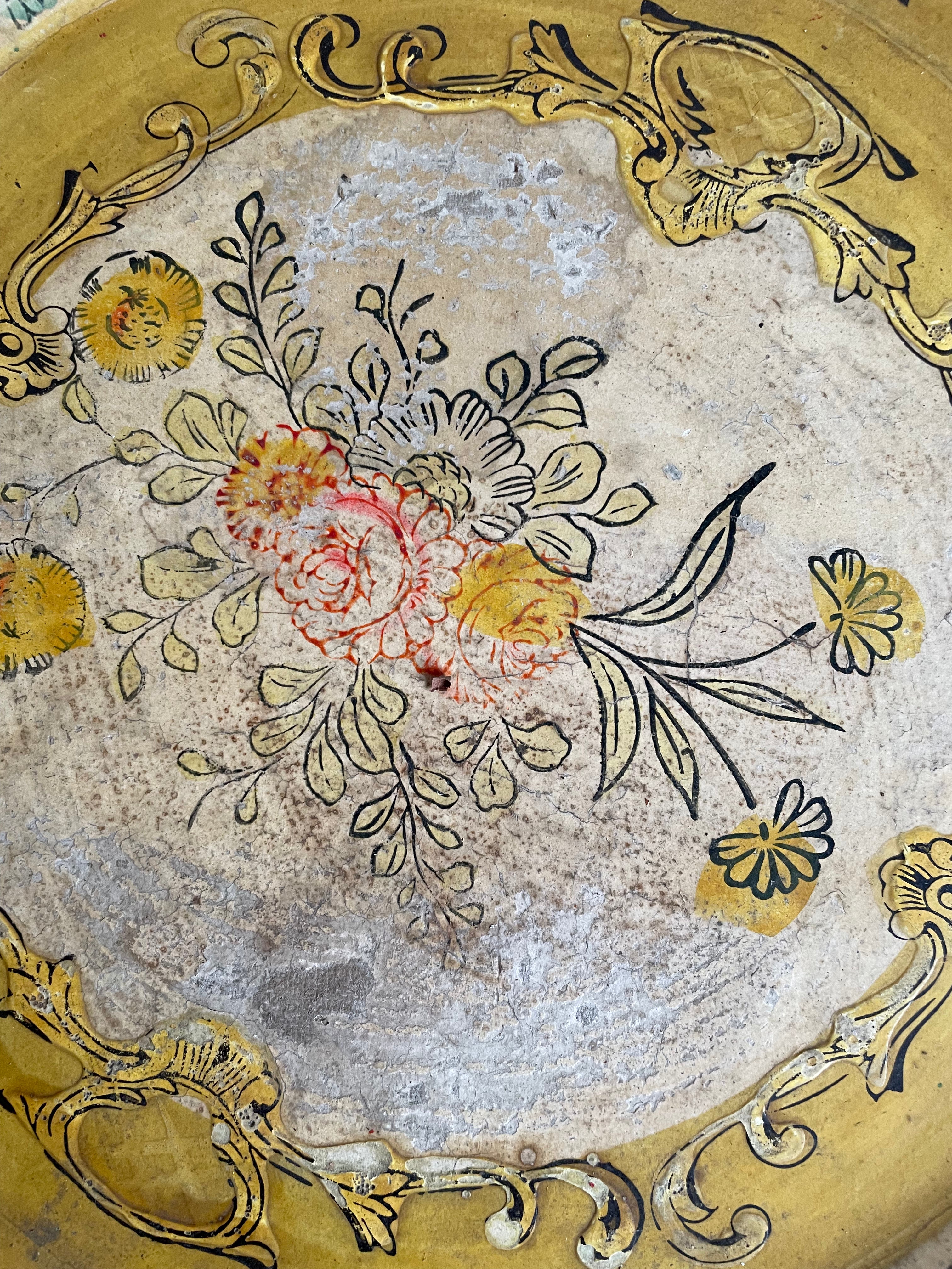 Hand-Painted Wood Tray