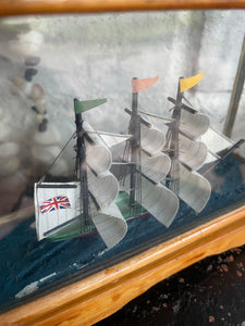 Little Miniature Ship in Glass Box