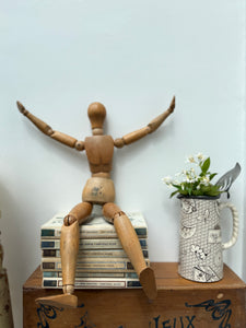 Early-Mid 20th Century French Wooden Oversized Articulated Artists Mannequin with Stand