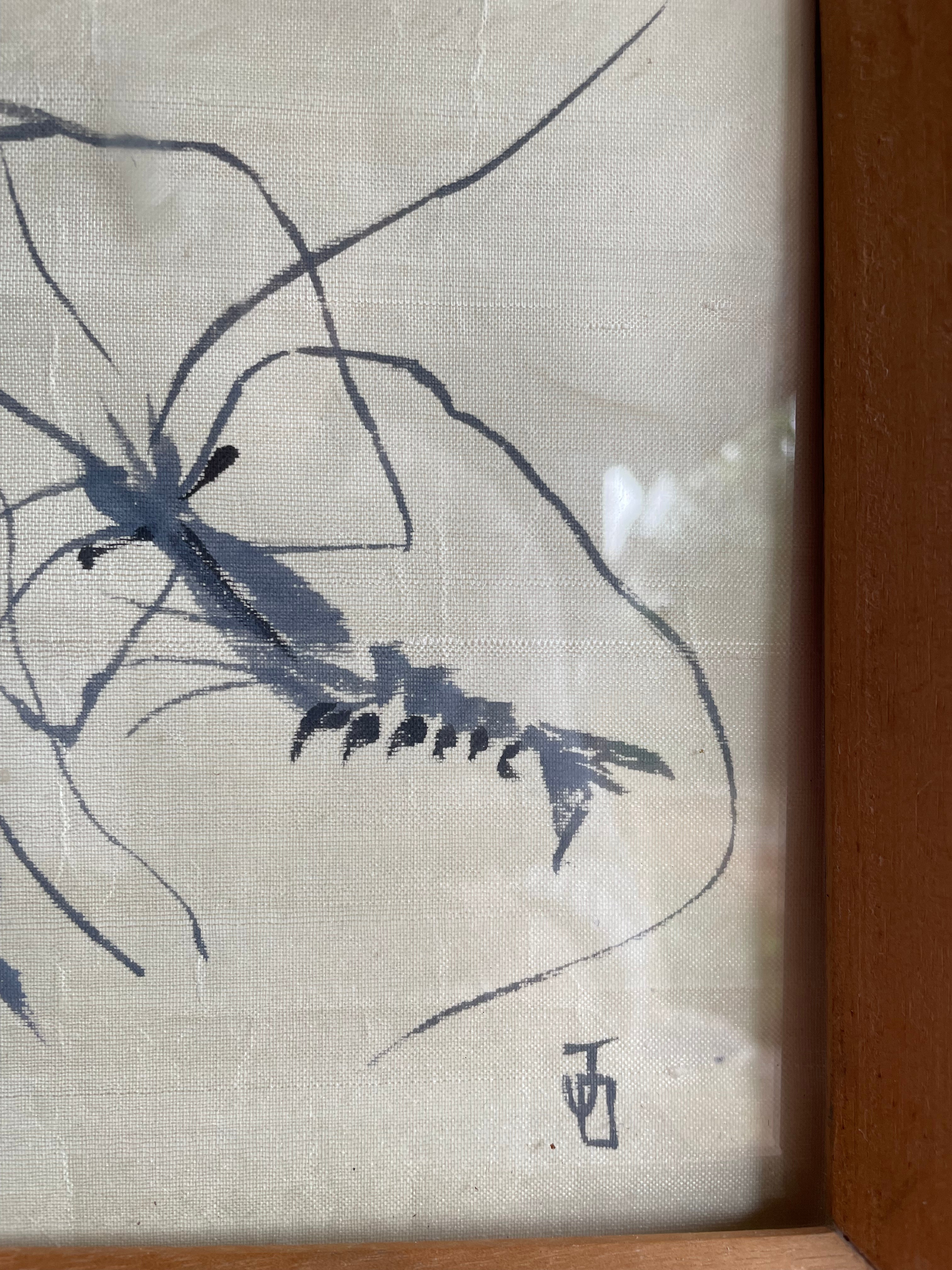 Crayfish: Painting on Silk
