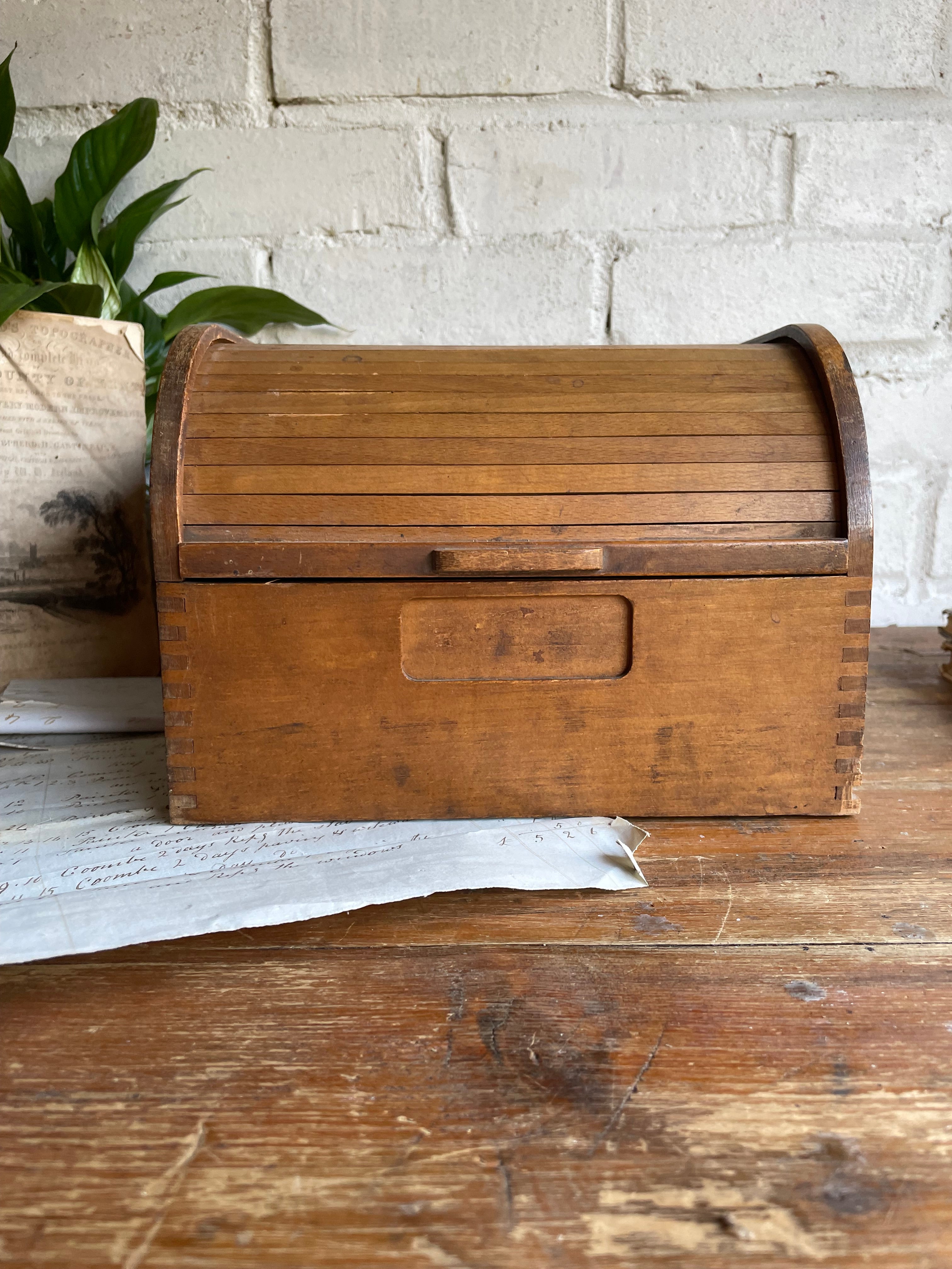 1930s Tambour Desktop Filing Drawer